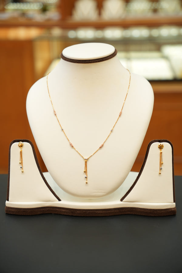 22K Gold Designer Ladies Necklace Set