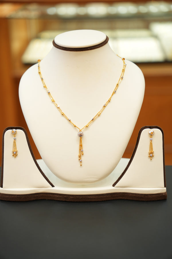 22K Gold Designer Ladies Necklace Set
