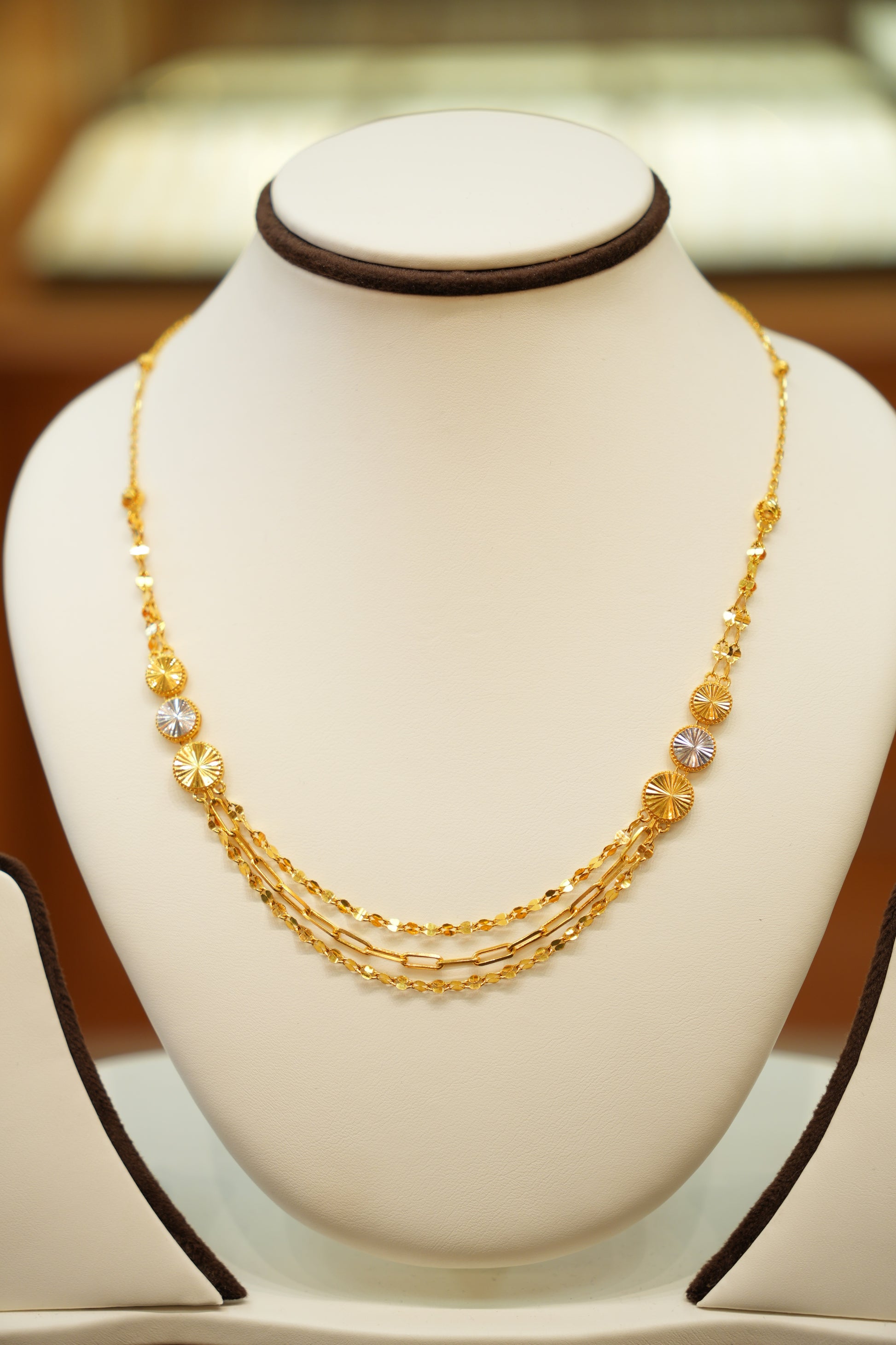 22K Gold Designer Ladies Necklace Set