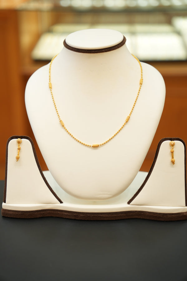 22K Gold Designer Ladies Necklace Set