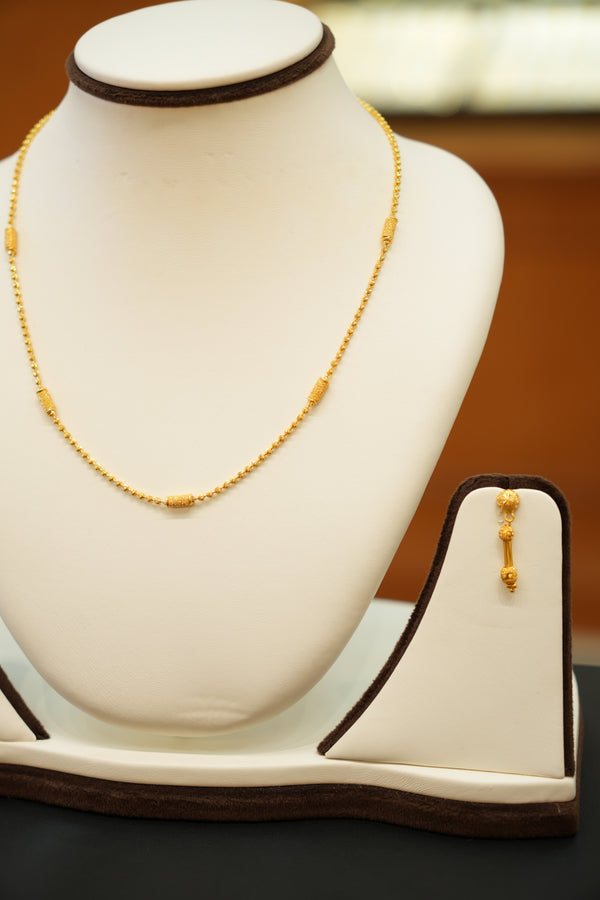 22K Gold Designer Ladies Necklace Set