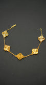 22k Gold Clover Designer Ladies Bracelet