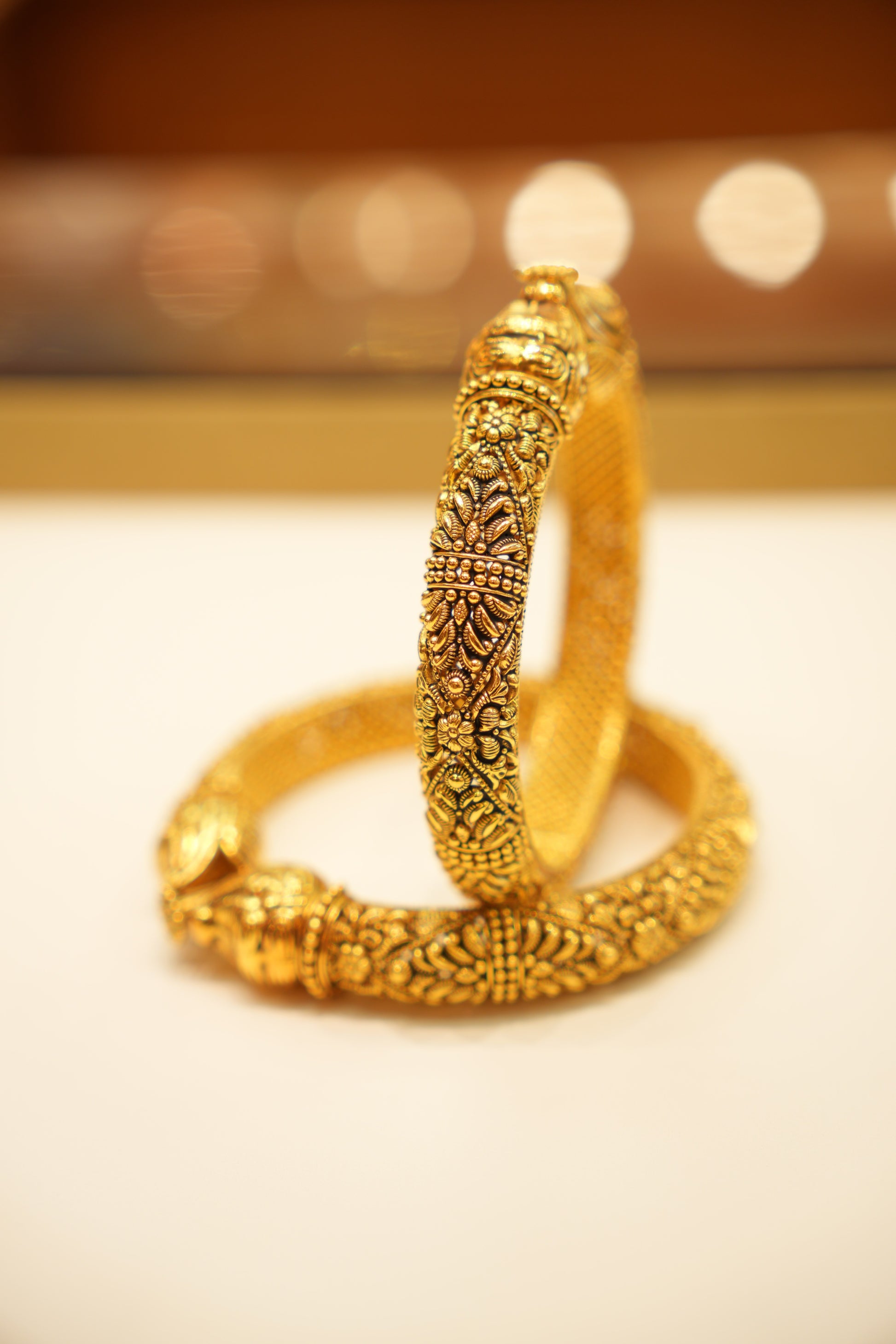 Beautiful handcrafted gold jewelry bangle