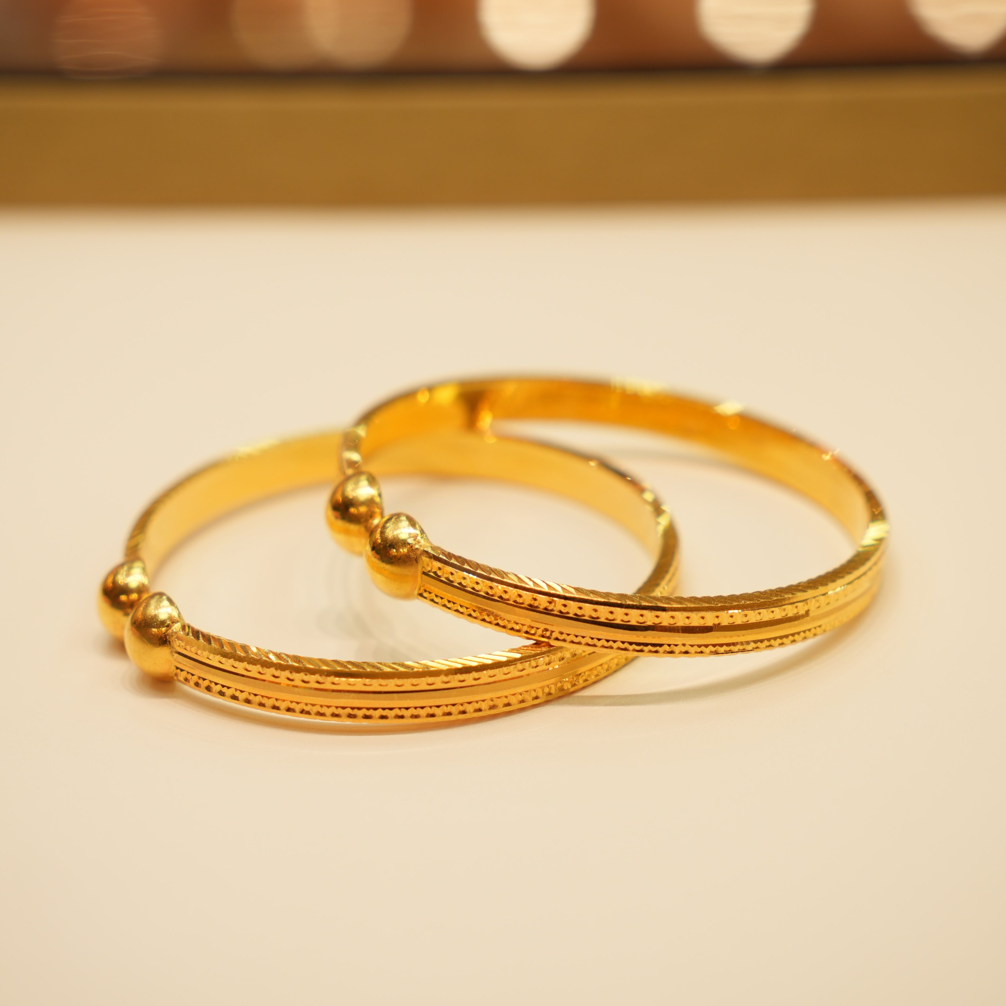 22K Gold Patterned Ladies Bangles