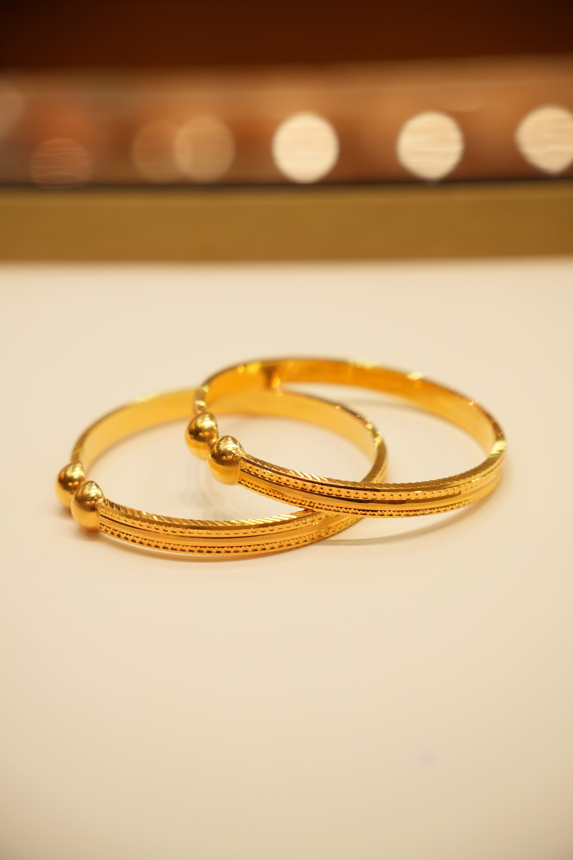 22K Gold Patterned Ladies Bangles