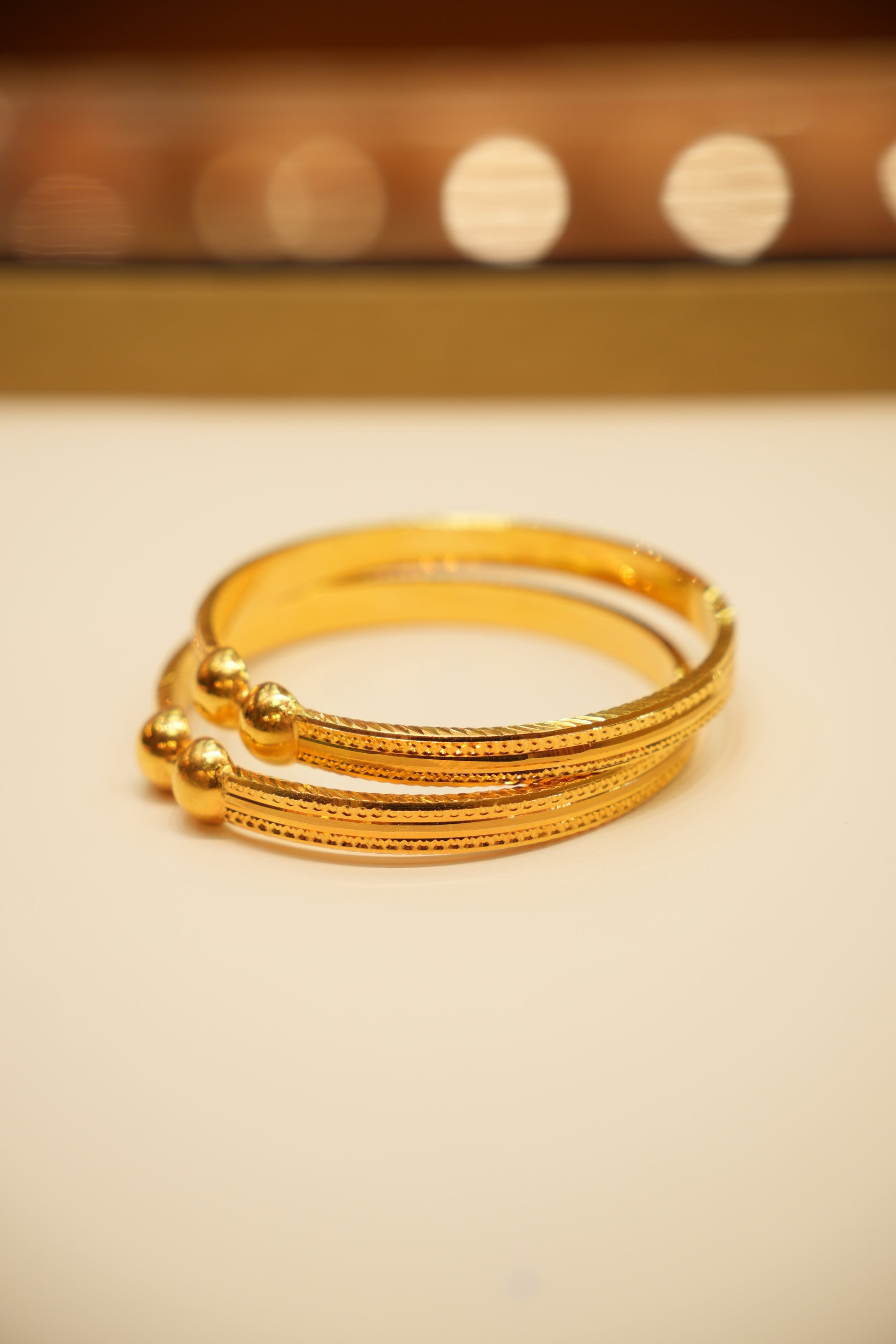 22K Gold Patterned Ladies Bangles