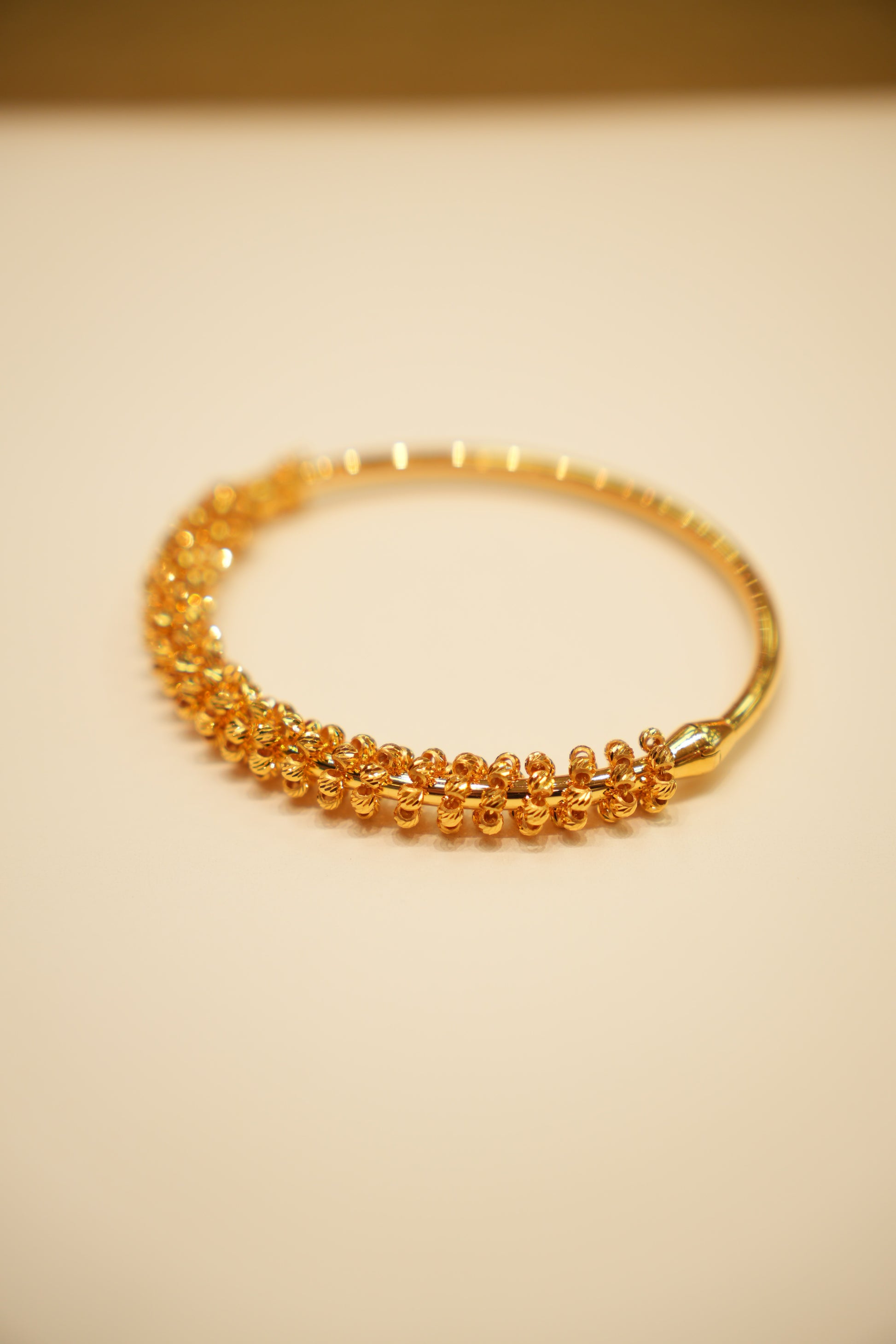 22K Gold Floral Bangle Bracelet