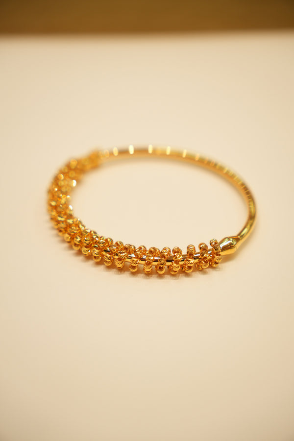 22K Gold Floral Bangle Bracelet