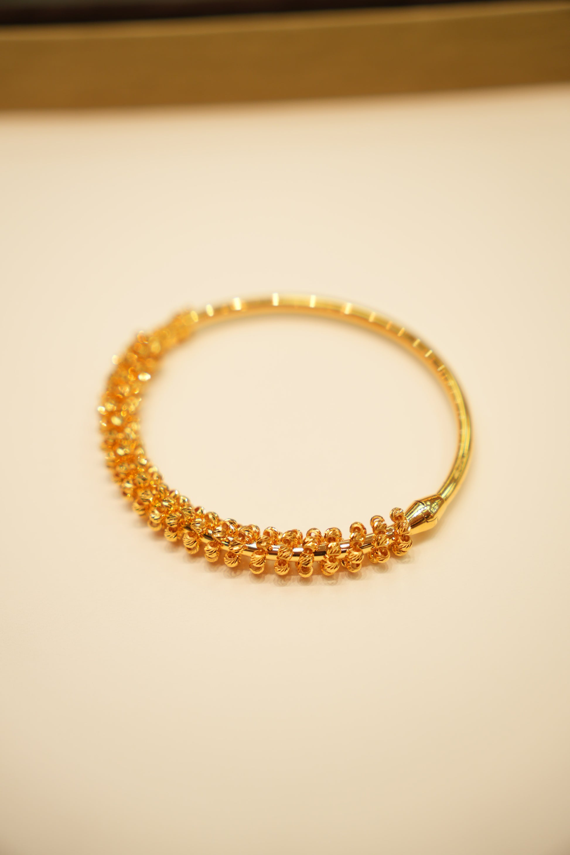 22K Gold Floral Bangle Bracelet
