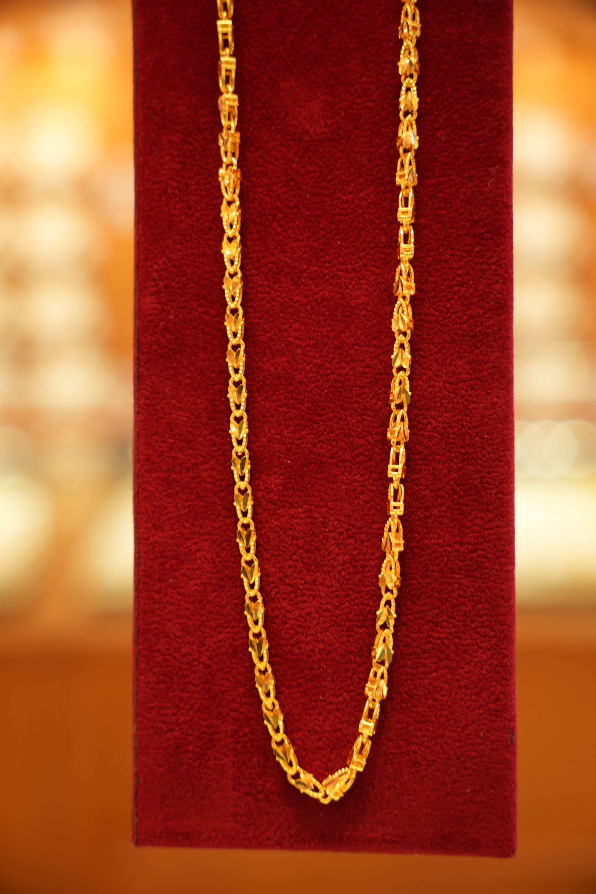 Classic gold necklace chain with modern box links