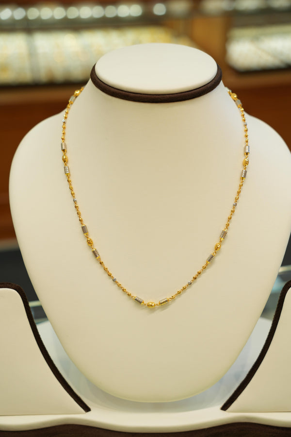 22K Stylish Gold Chain (16 Inches)