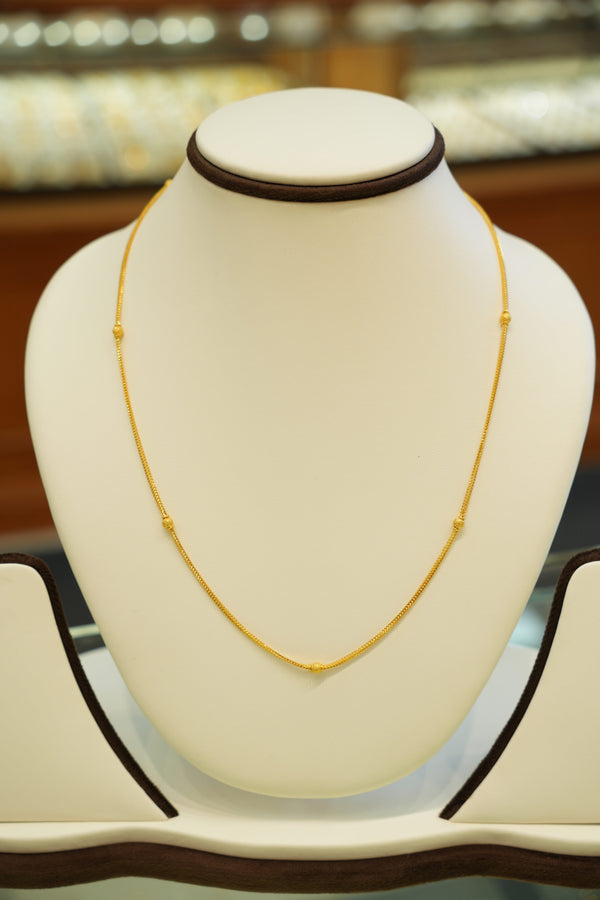 22K gold fine chain necklace for ladies