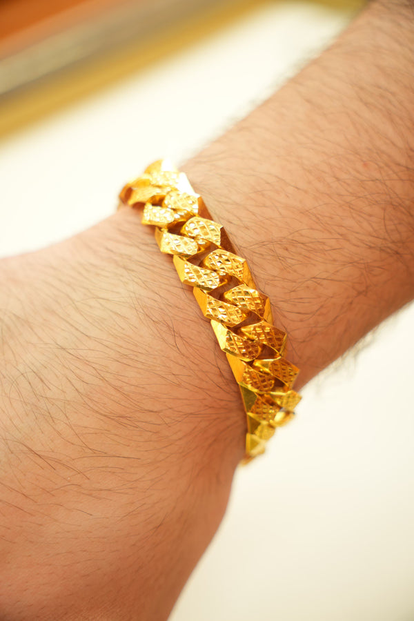 22K Gold Classic Mens Bracelet