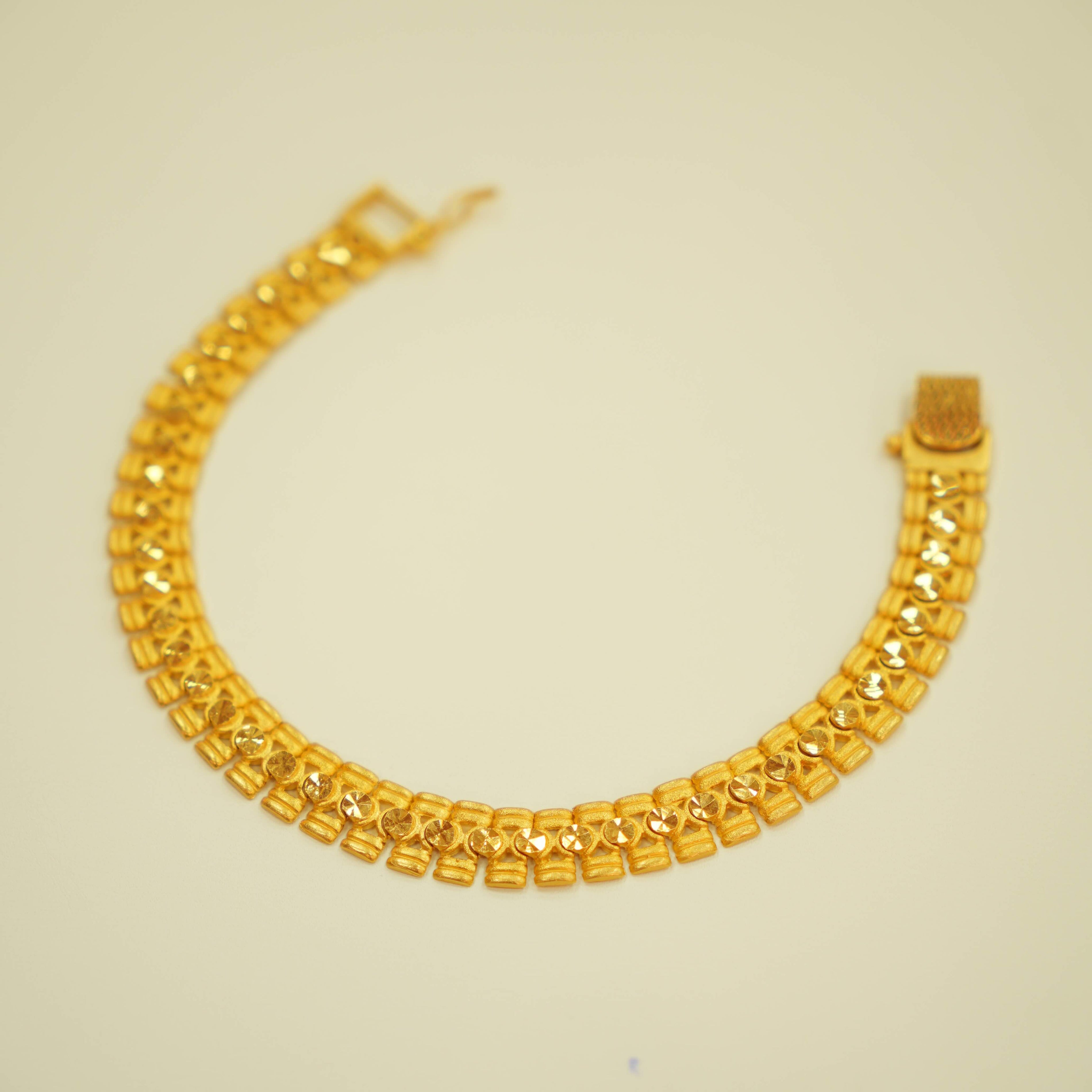 22K gold mens bracelet sleek