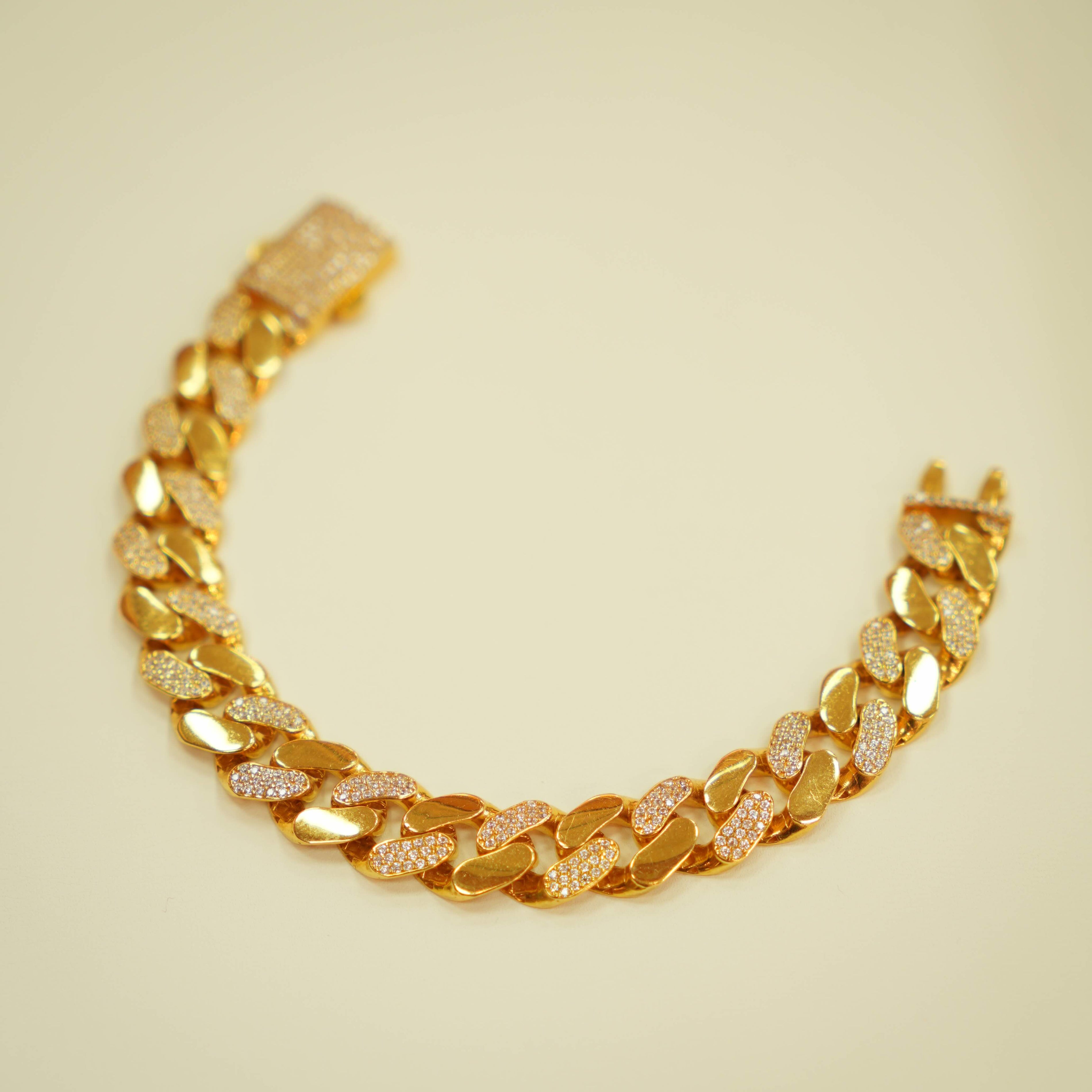 Yellow gold men bracelet