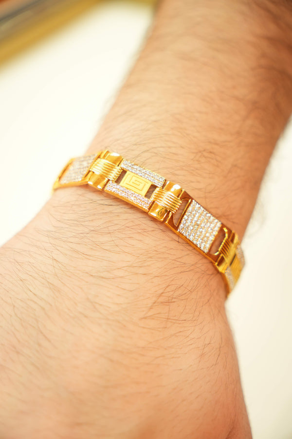 22K Gold Bold Mens Bracelet