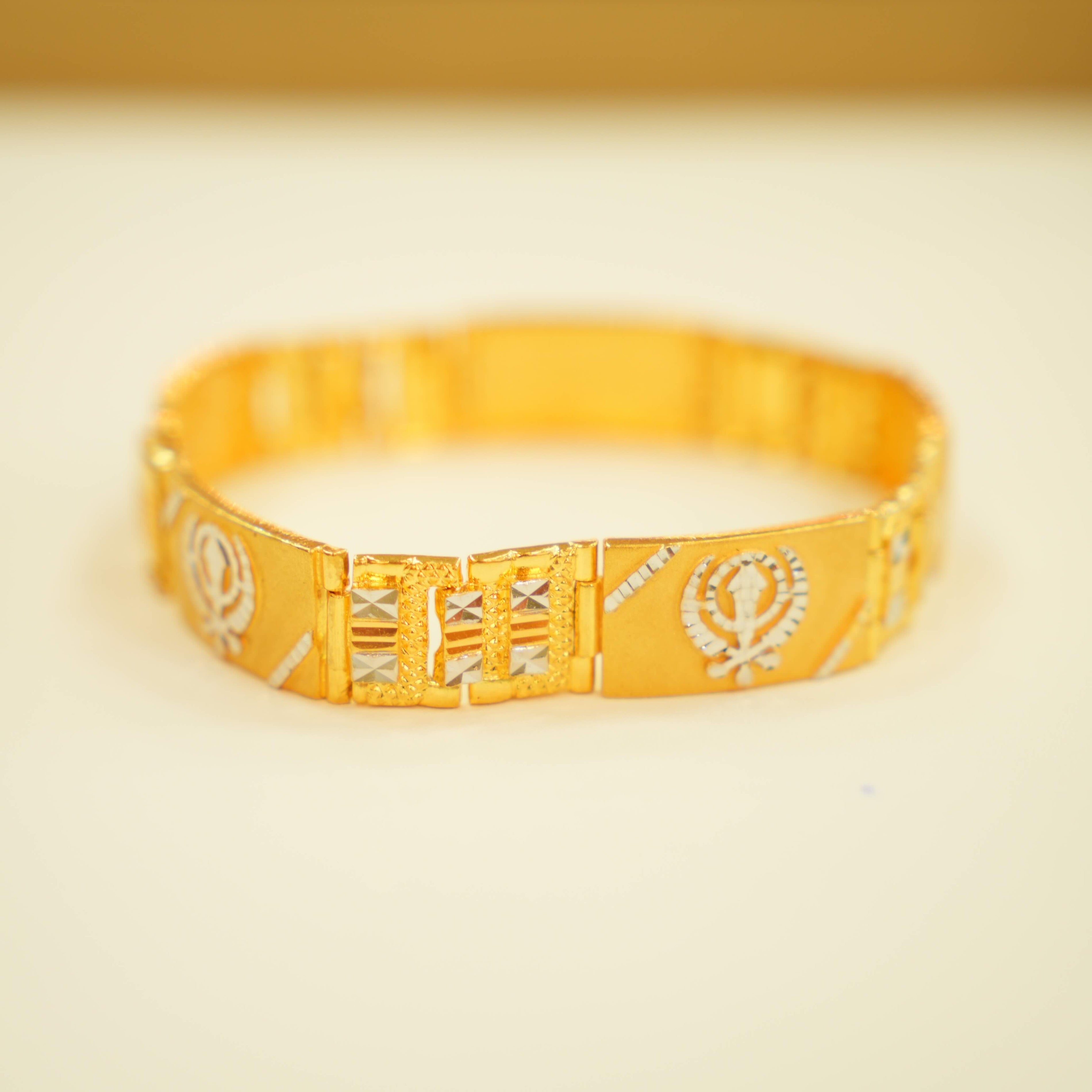 Yellow gold men bracelet