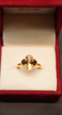 22K Gold Ladies Clover Ring