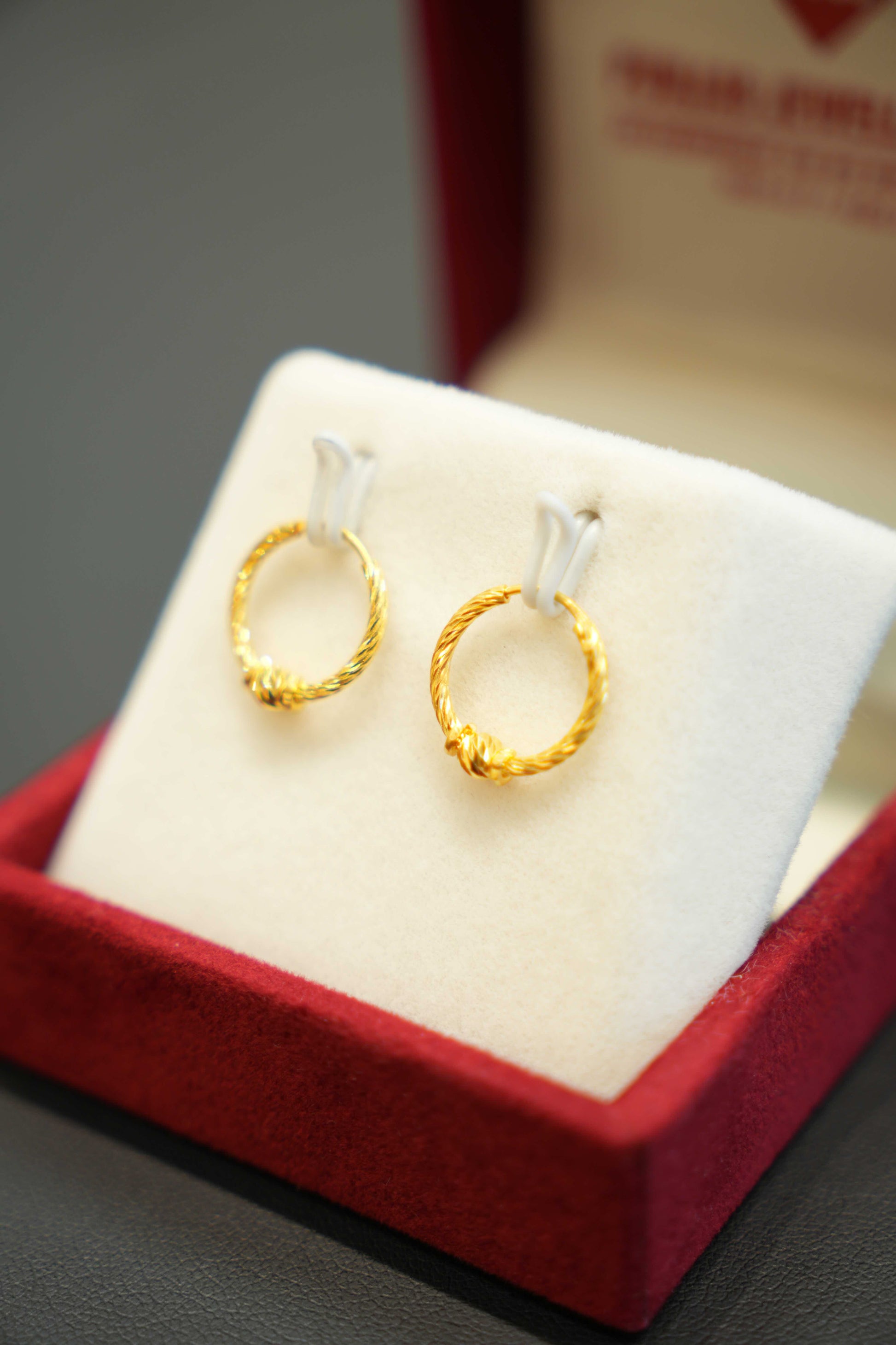 Handcrafted gold earrings