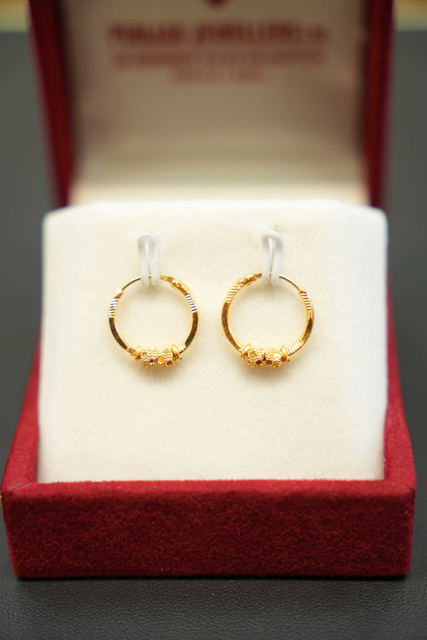 Classic ladies 22K gold earrings