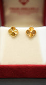 22K Gold Ladies Clover Earrings
