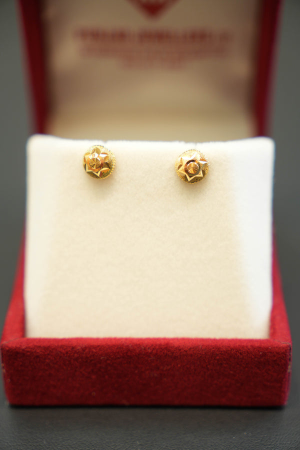 22K gold ladies clover earrings