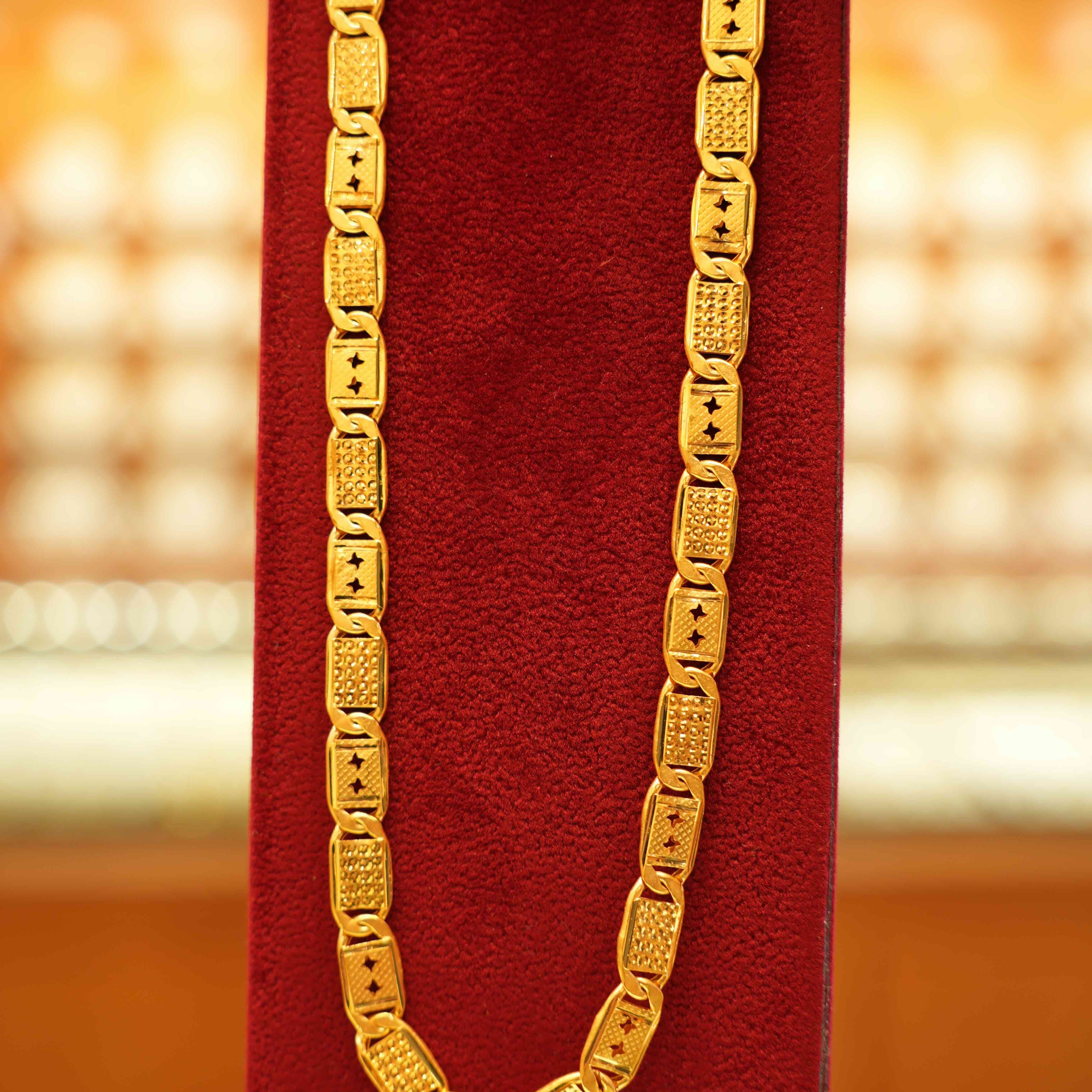 22K Gold Designer Men's Chain (20 Inches)
