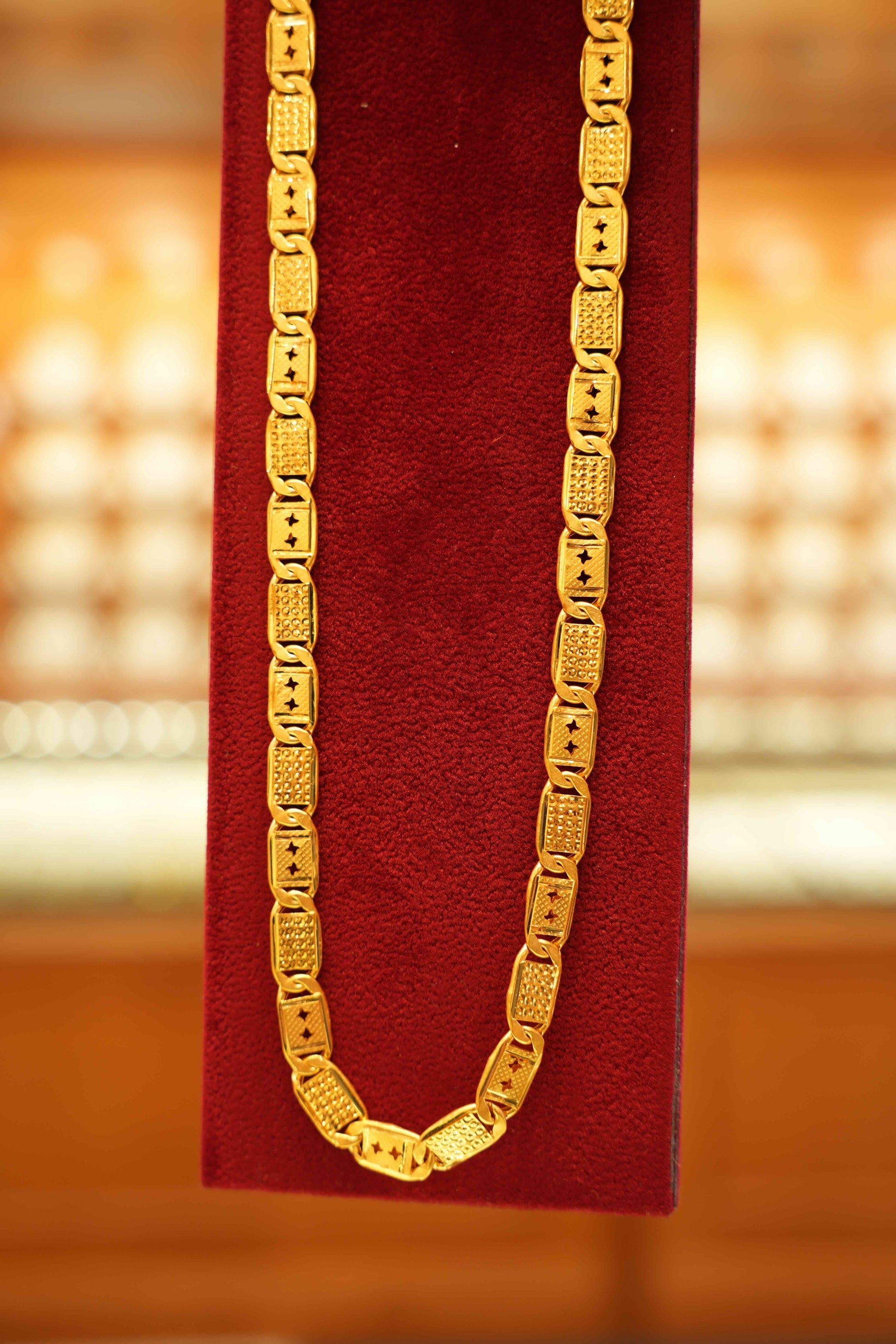 22K Gold Designer Men's Chain (20 Inches)