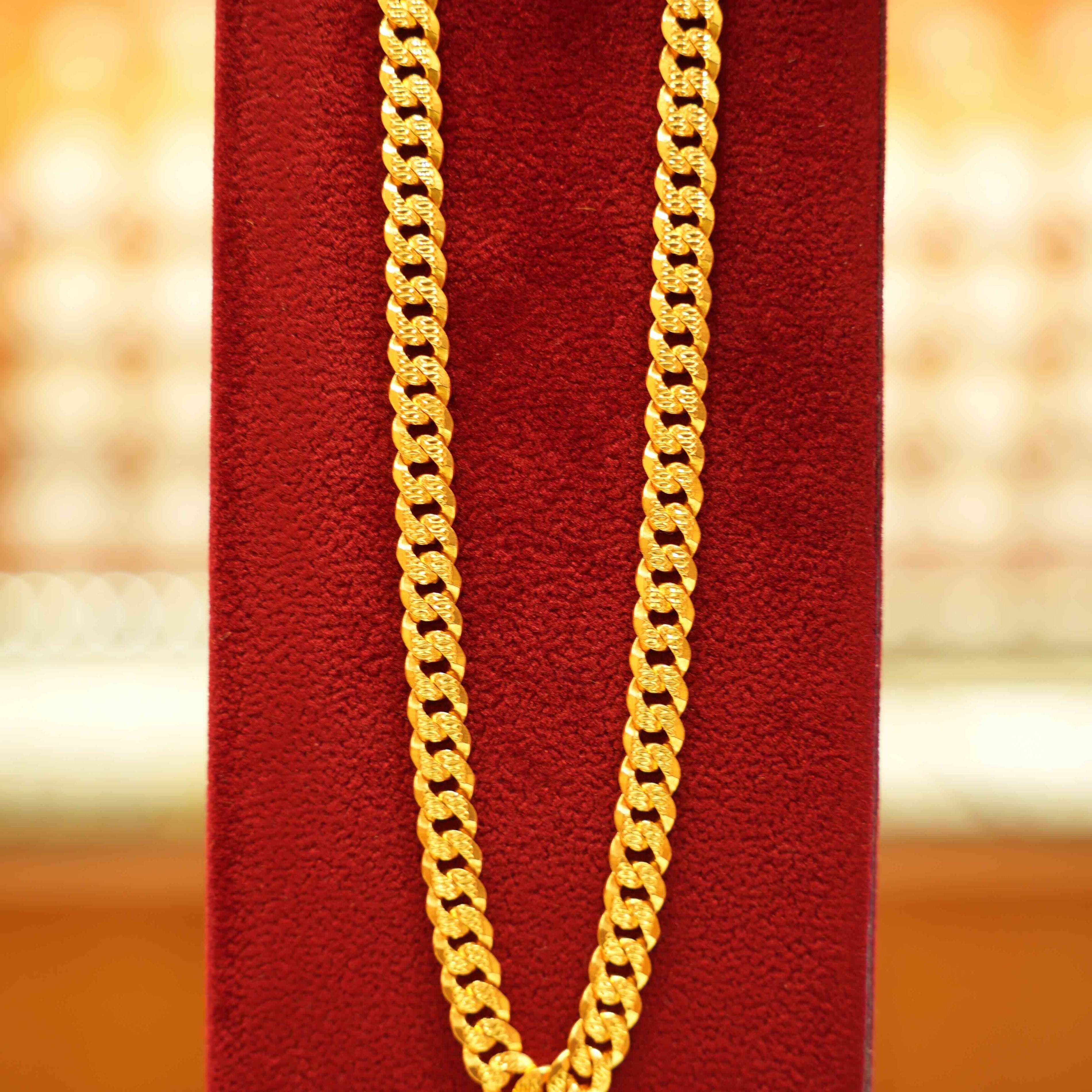 22K Gold Designer Men's Chain (24 Inches)