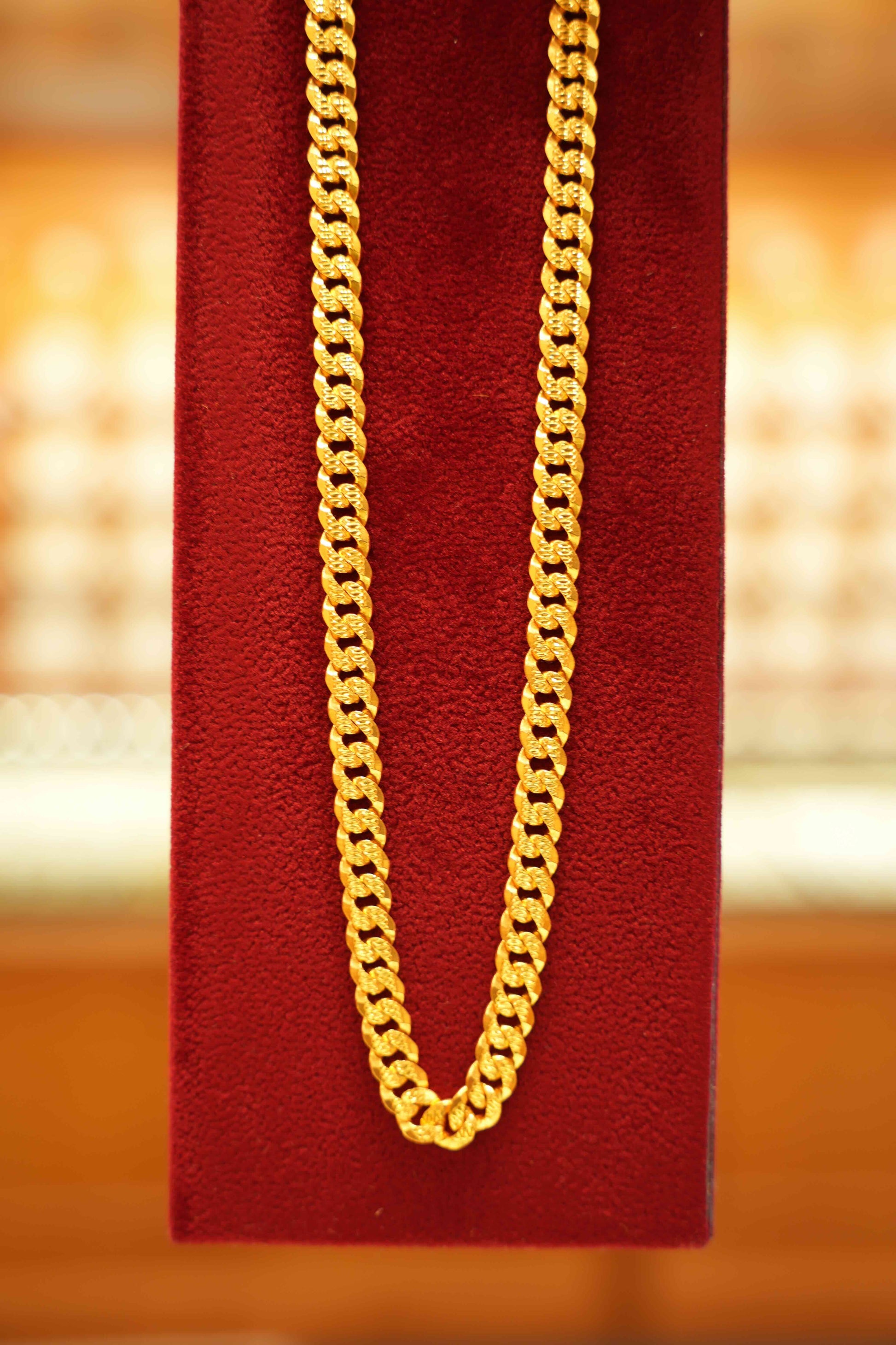22K Gold Designer Men's Chain (24 Inches)