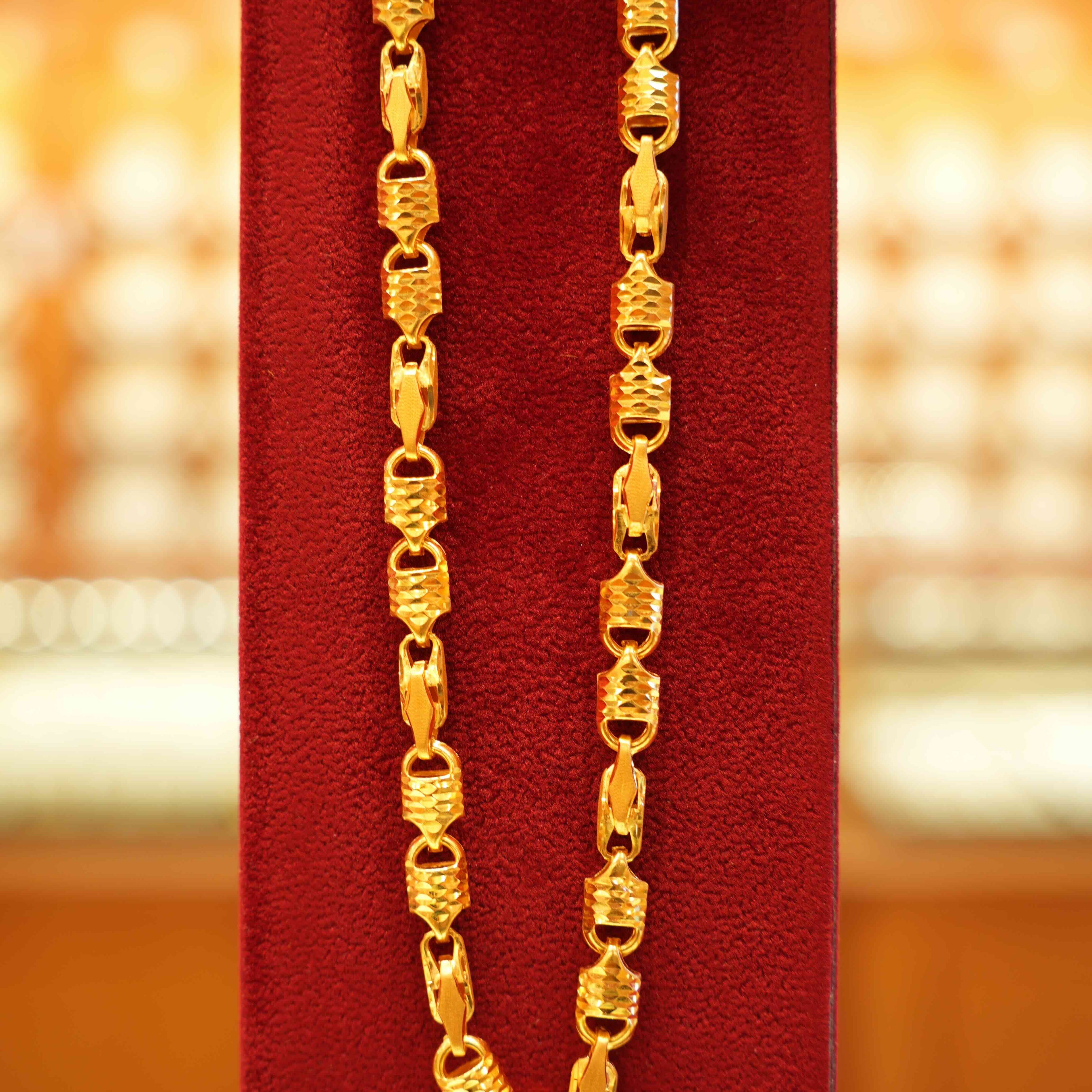 22K Gold Designer Men's Chain (22 Inches)