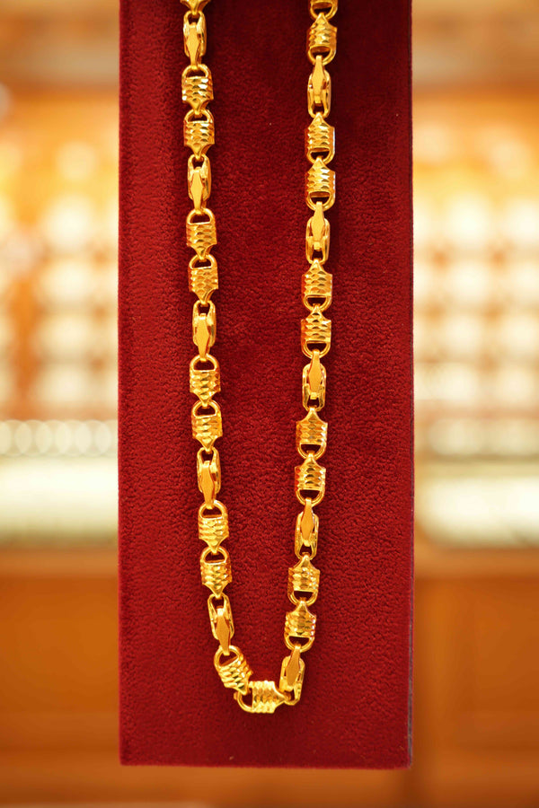 22K Gold Designer Men's Chain (22 Inches)