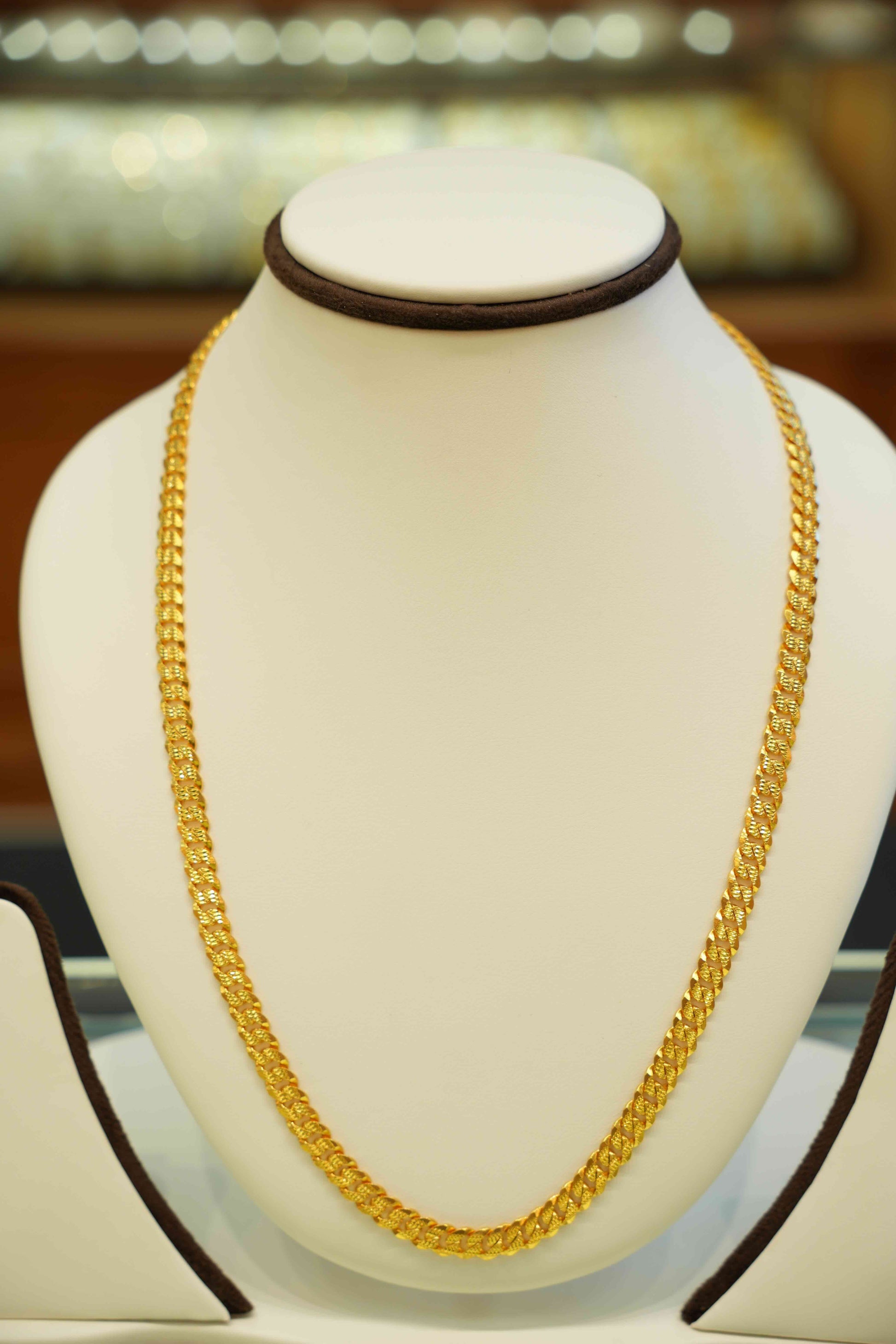 22K Gold Designer Men's Chain (24 Inches)