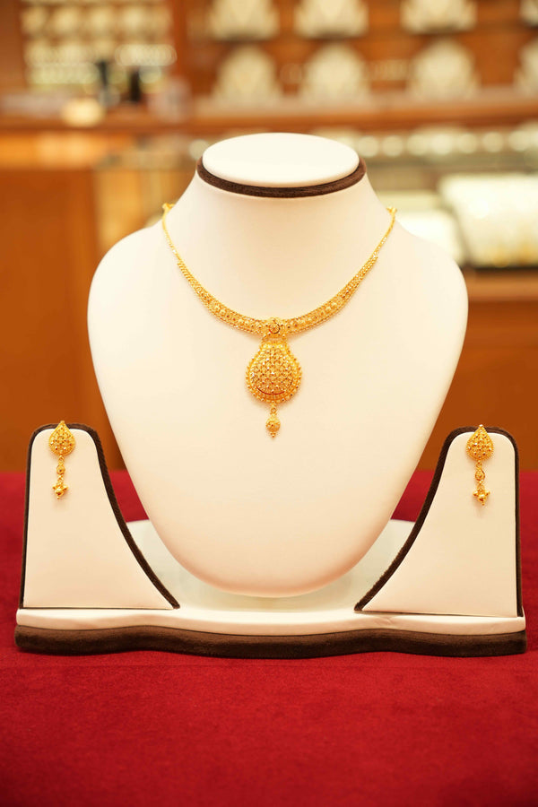 22K Gold Designer Necklace Set