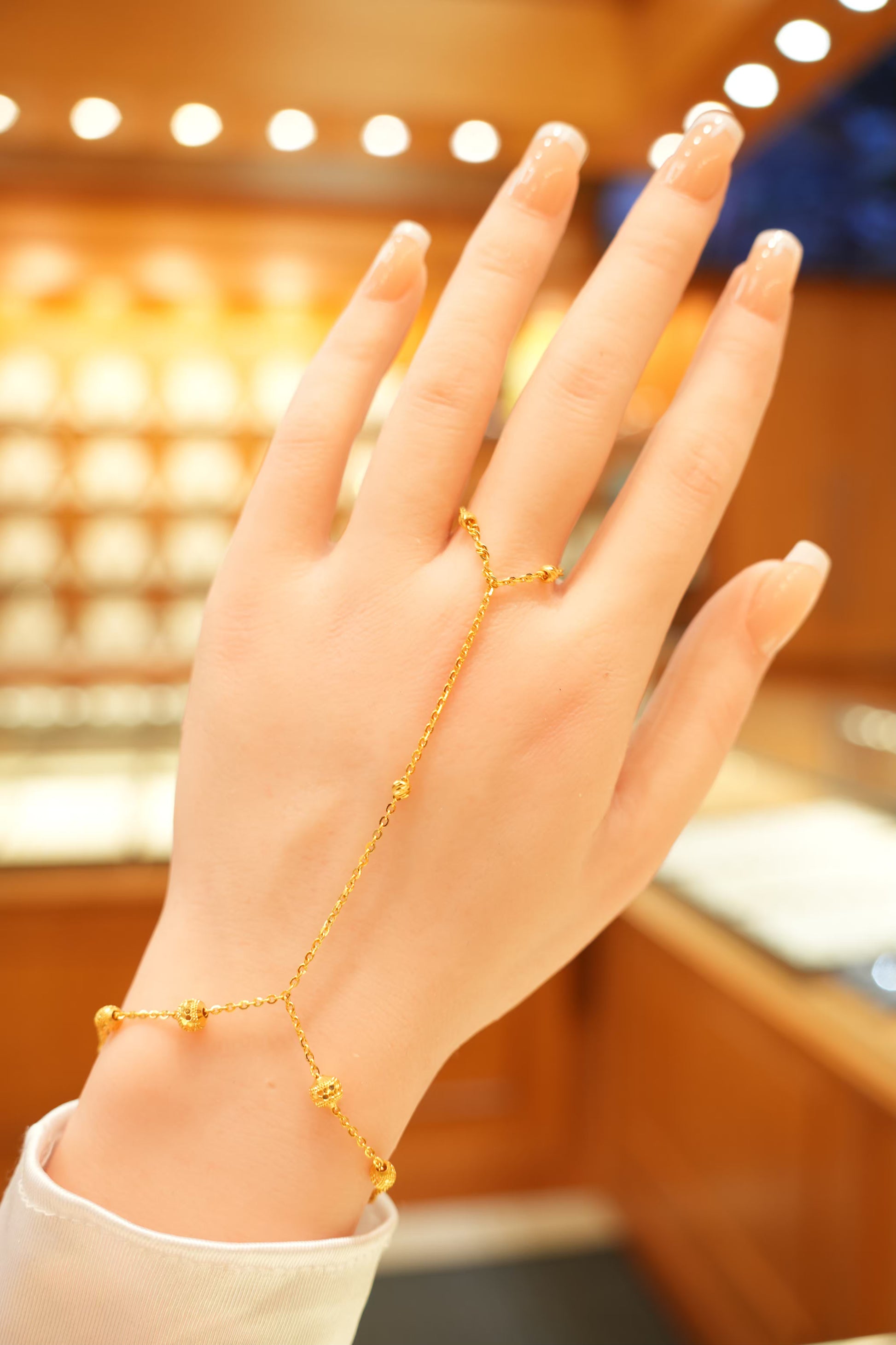 22K Gold Hand Chain Bracelet