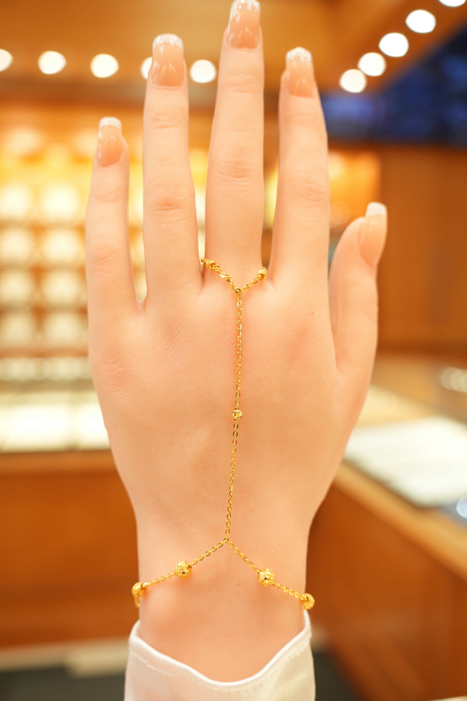 22K Gold Hand Chain Bracelet