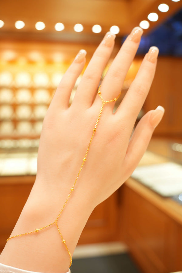 22K Gold Hand Chain Bracelet