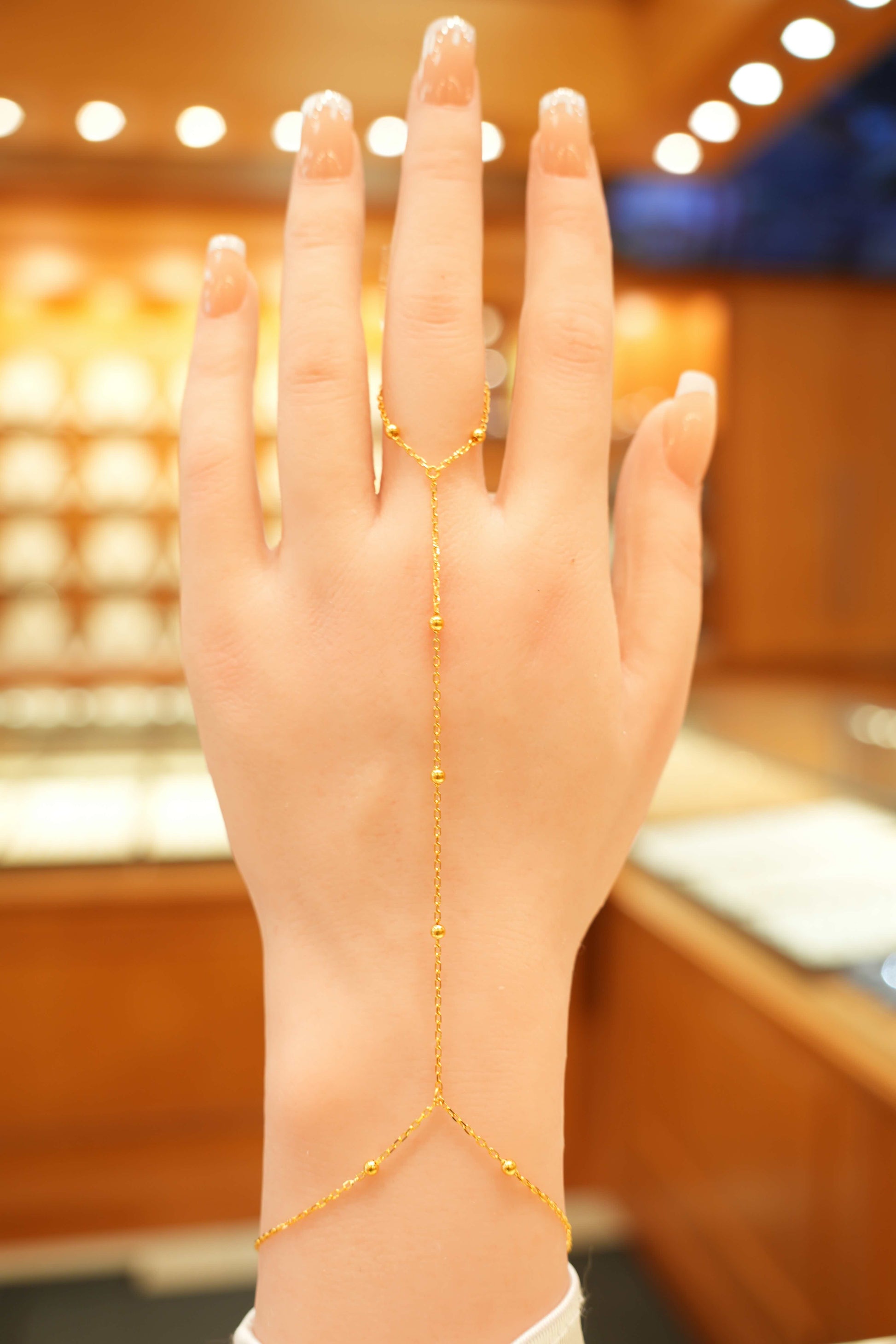 22K Gold Hand Chain Bracelet