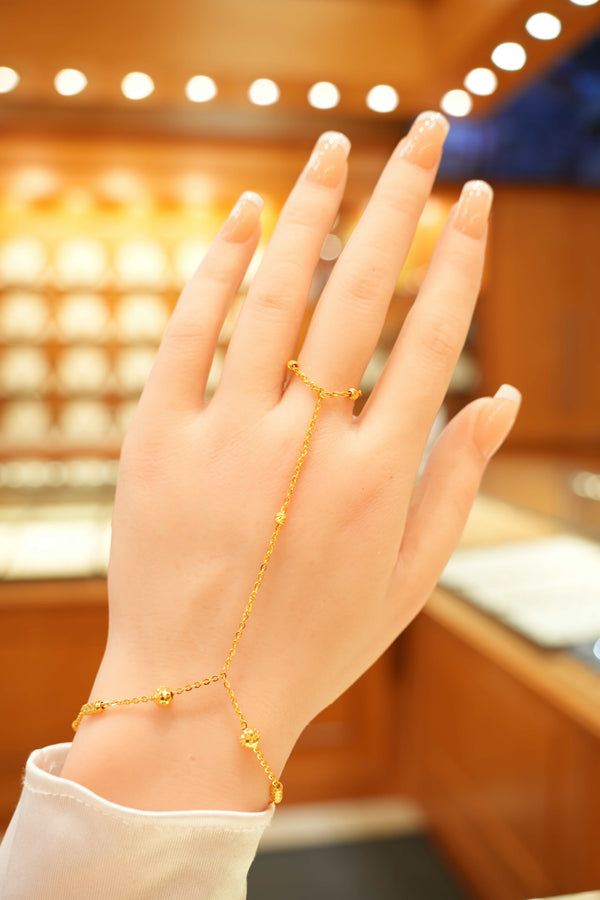 22K Gold Hand Chain Bracelet