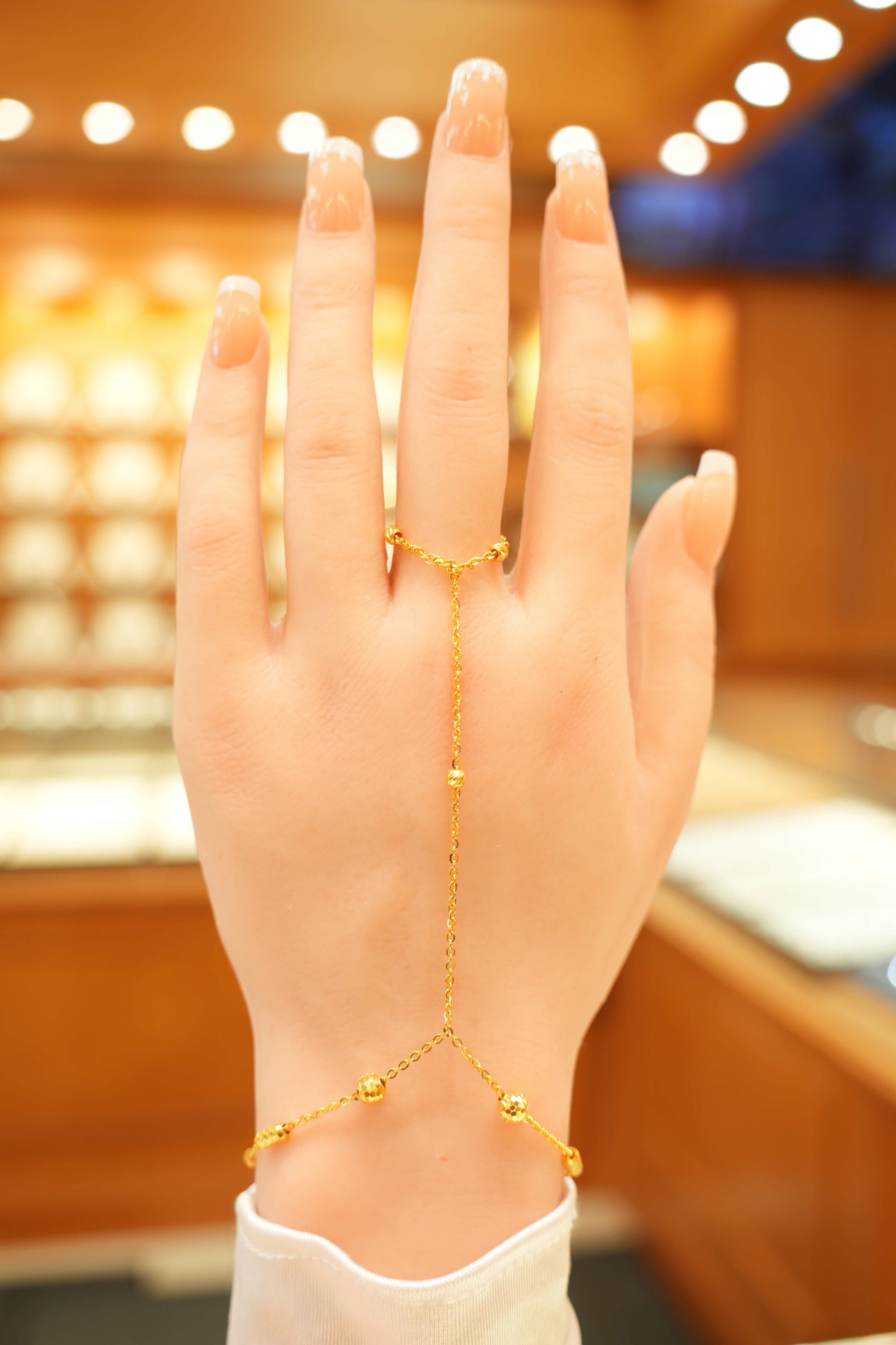 22K Gold Hand Chain Bracelet