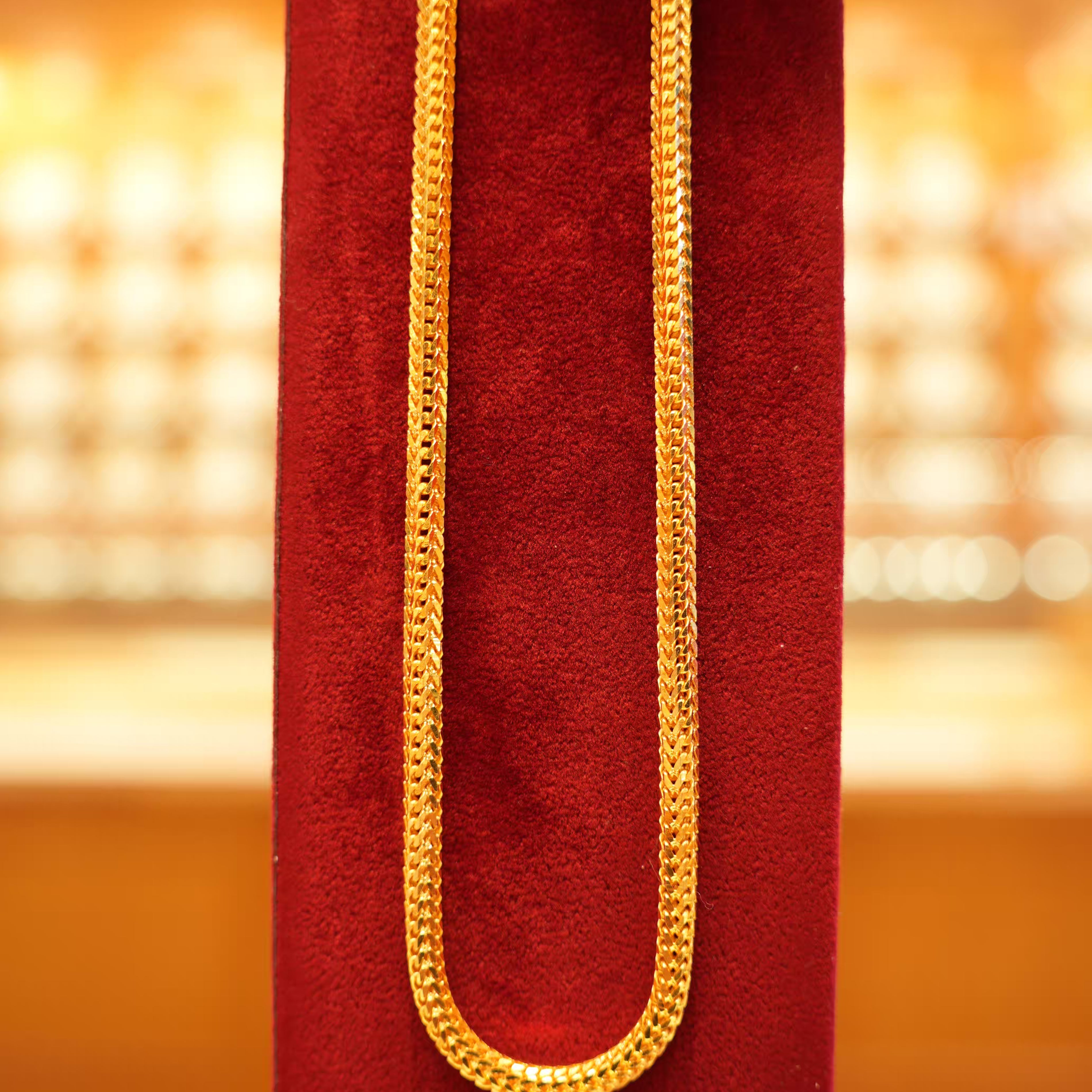 22K Gold Designer Men's Round Chain (20 Inches)