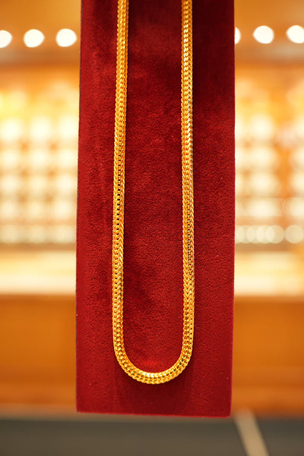 22K Gold Designer Men's Round Chain (20 Inches)