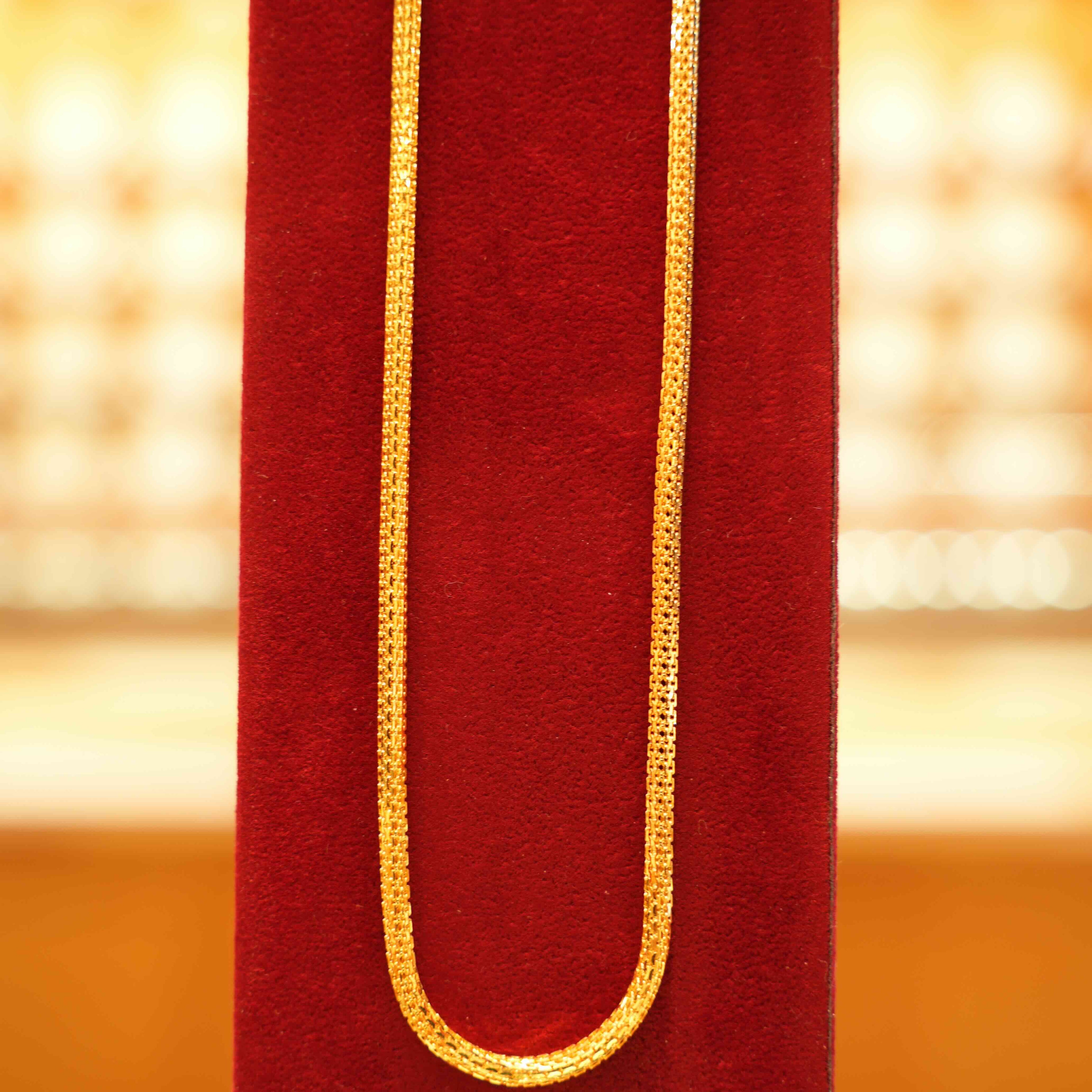22K Gold Designer Men's Round Chain (22 Inches)
