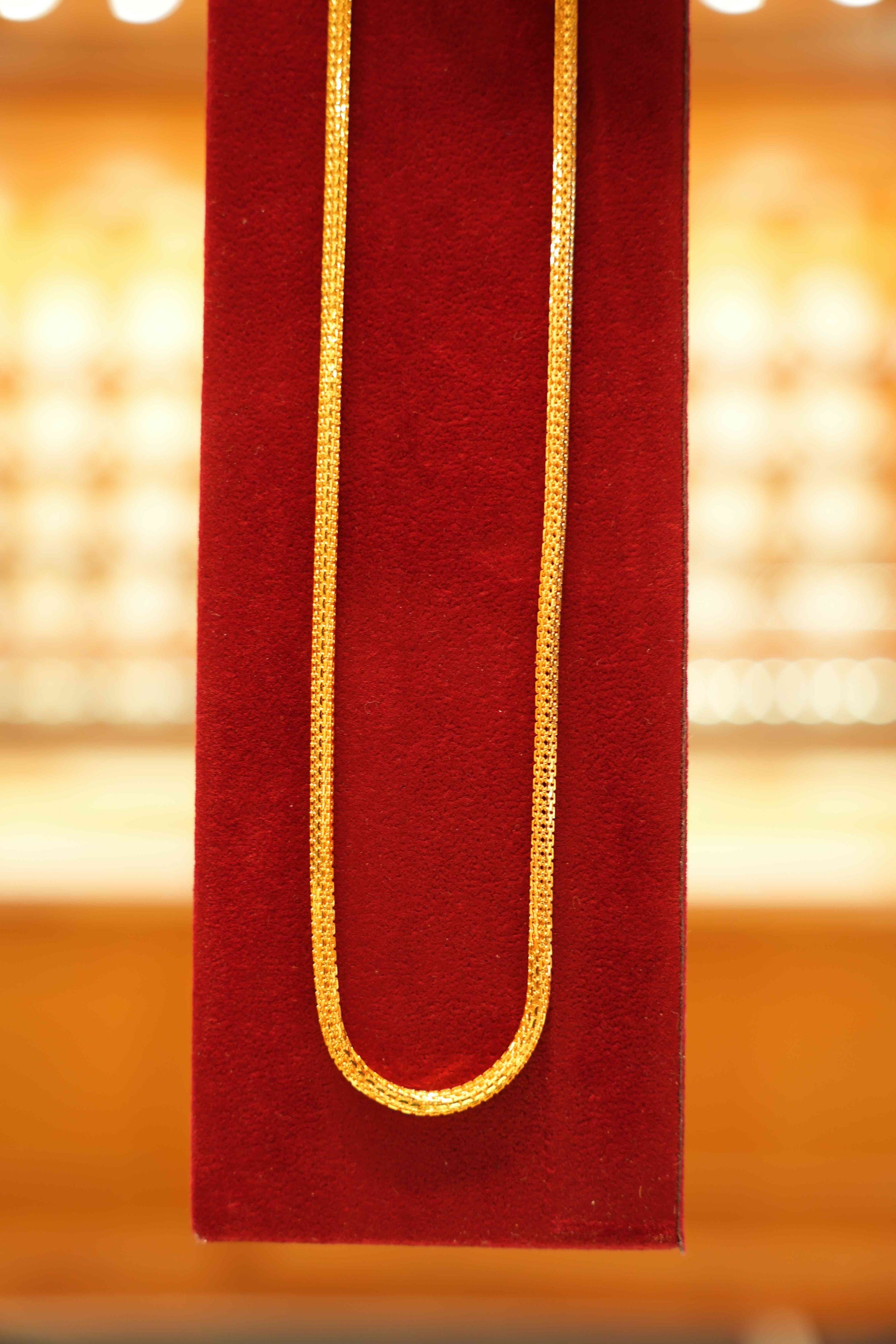 22K Gold Designer Men's Round Chain (22 Inches)