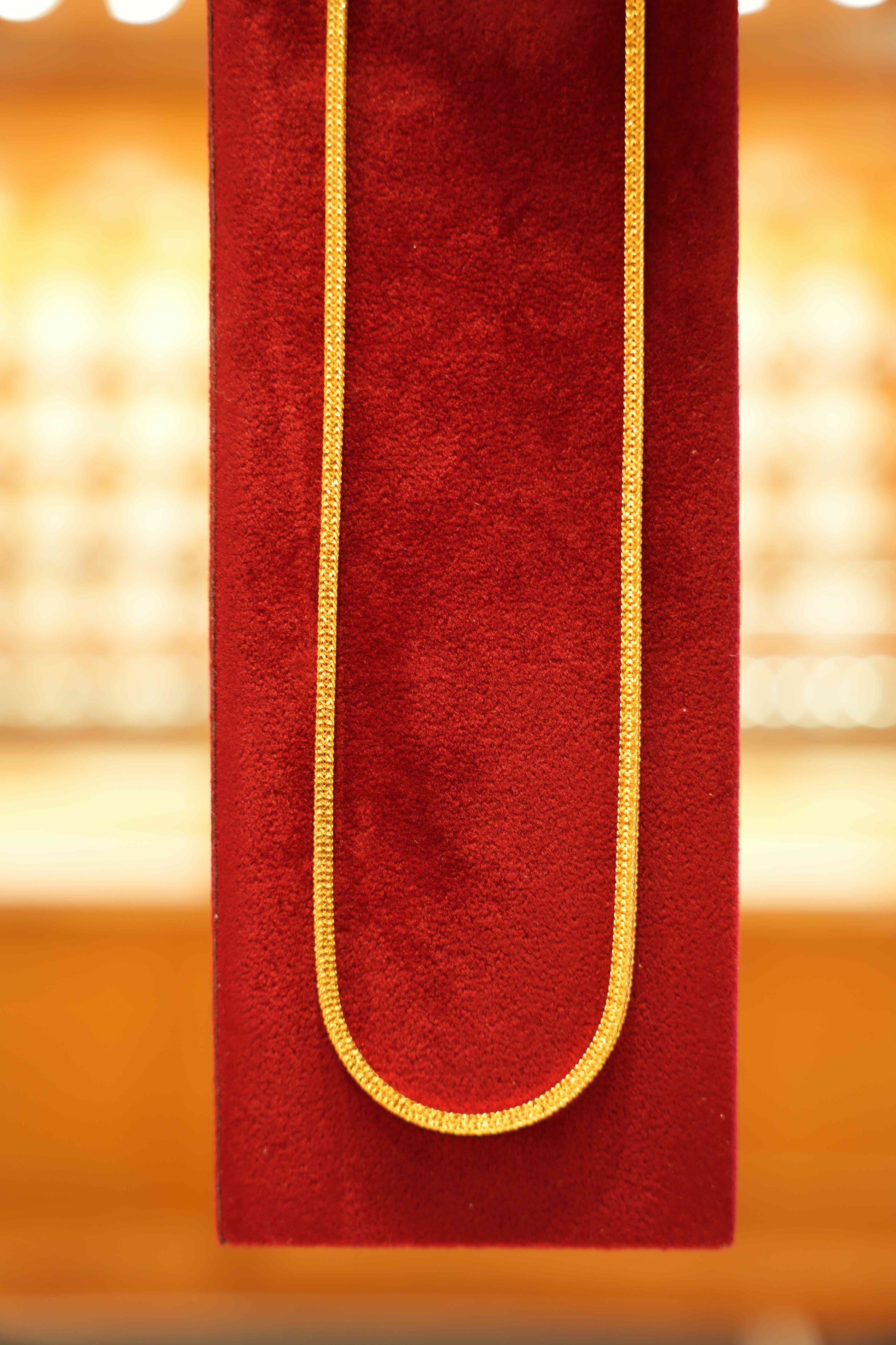 22K Gold Designer Men's Square Chain (22 Inches)