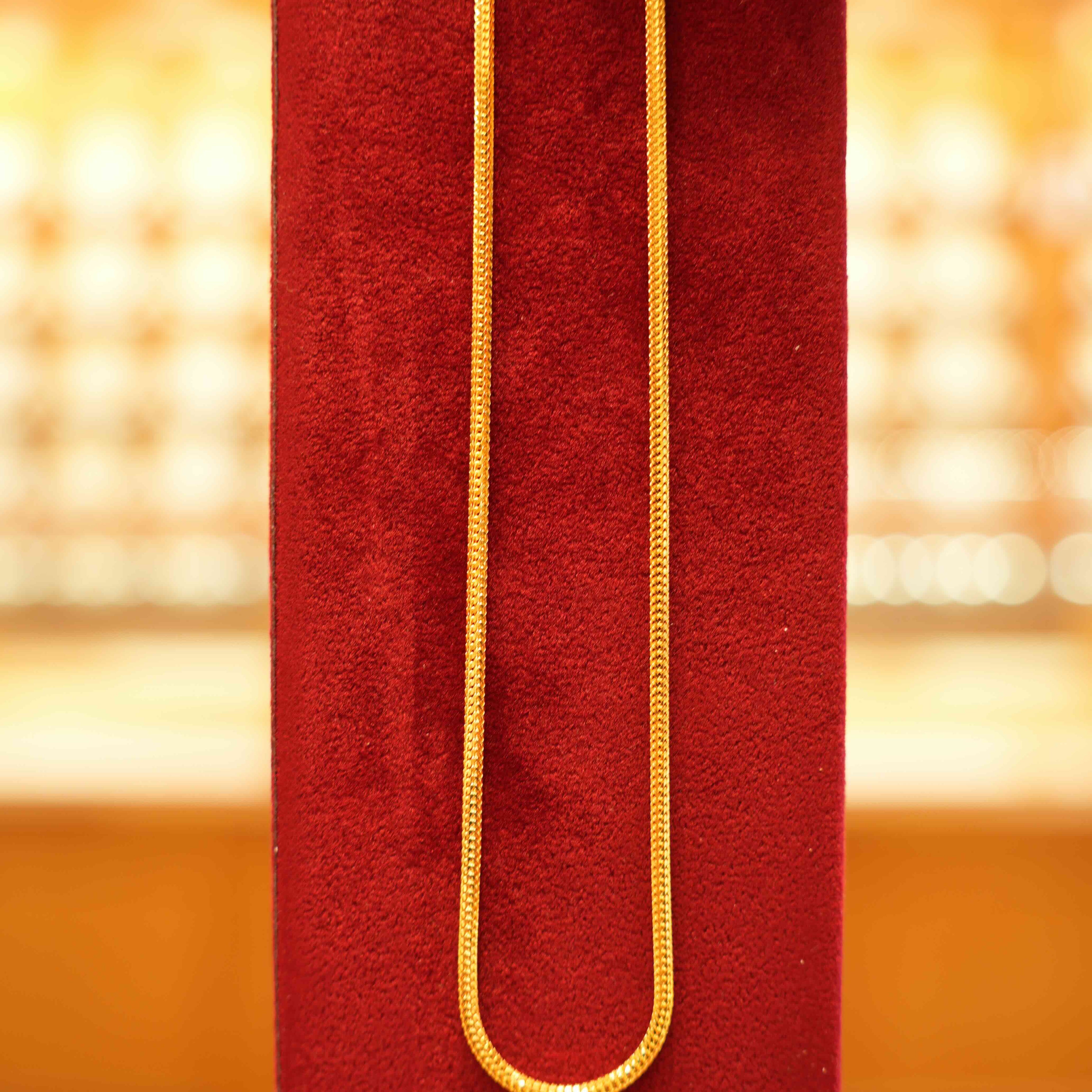 22K Gold Designer Men's Round Chain (22 Inches)