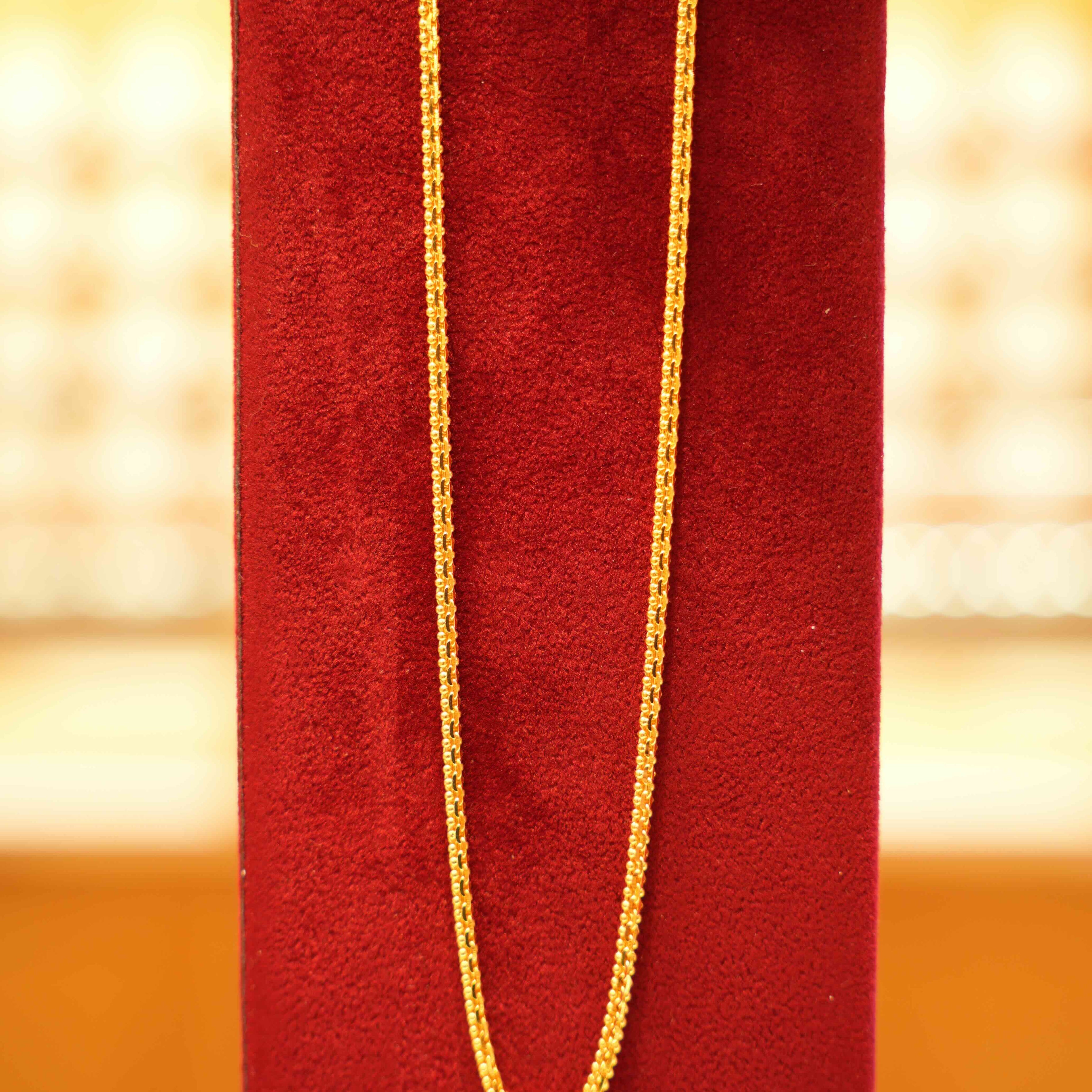 22K Gold Designer Men's Square Chain (20 Inches)