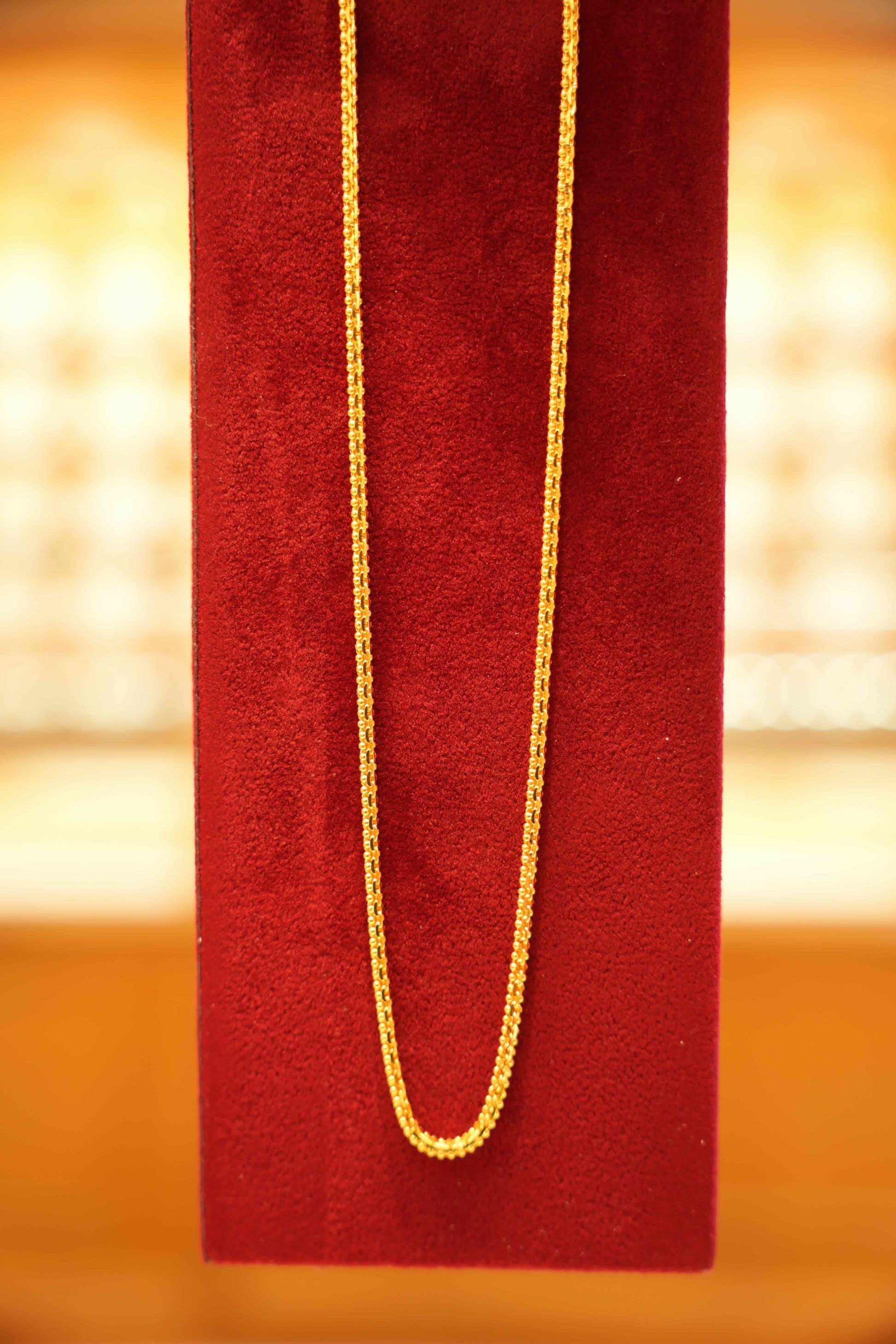 22K Gold Designer Men's Square Chain (20 Inches)