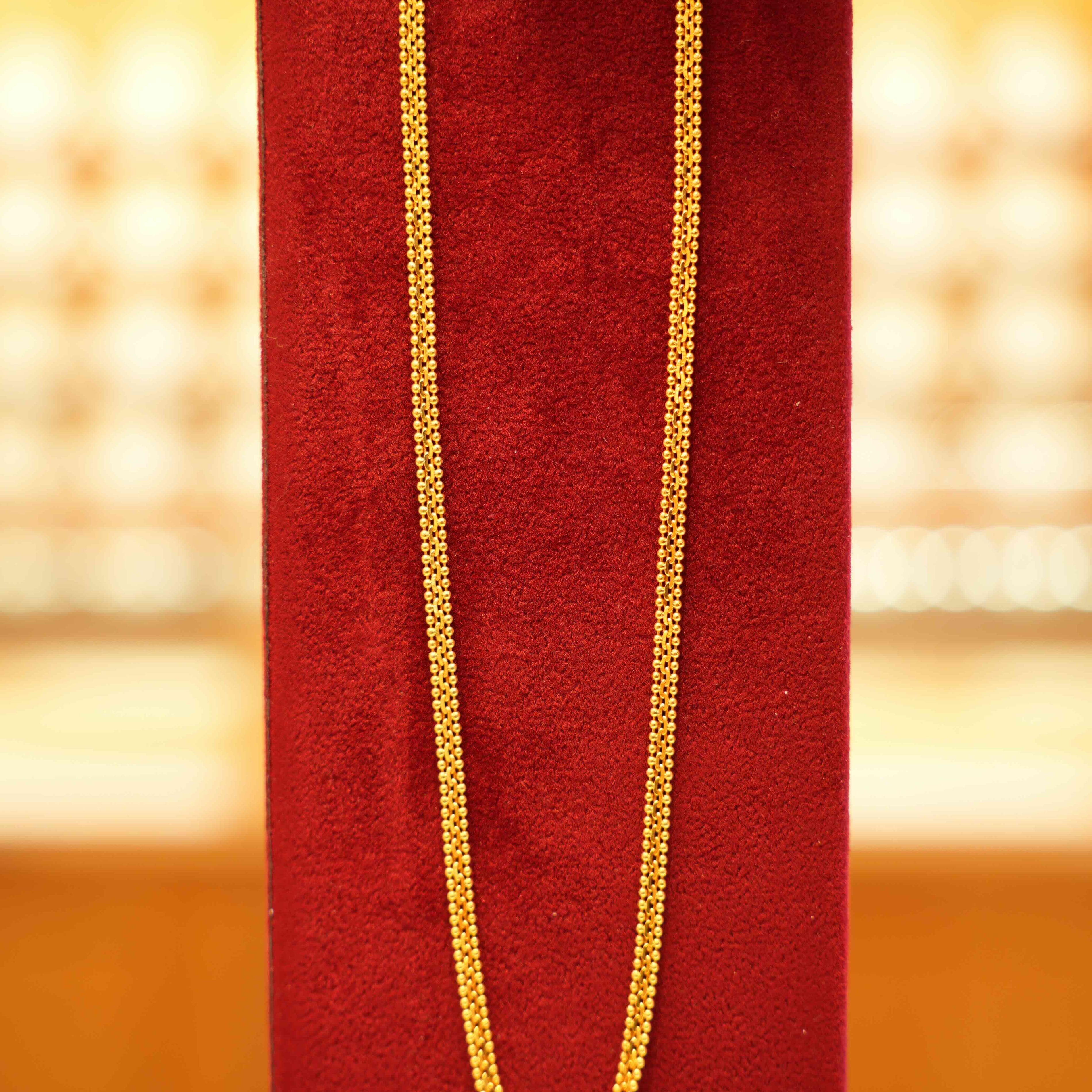 22K Gold Designer Men's Flat Chain (22 Inches)