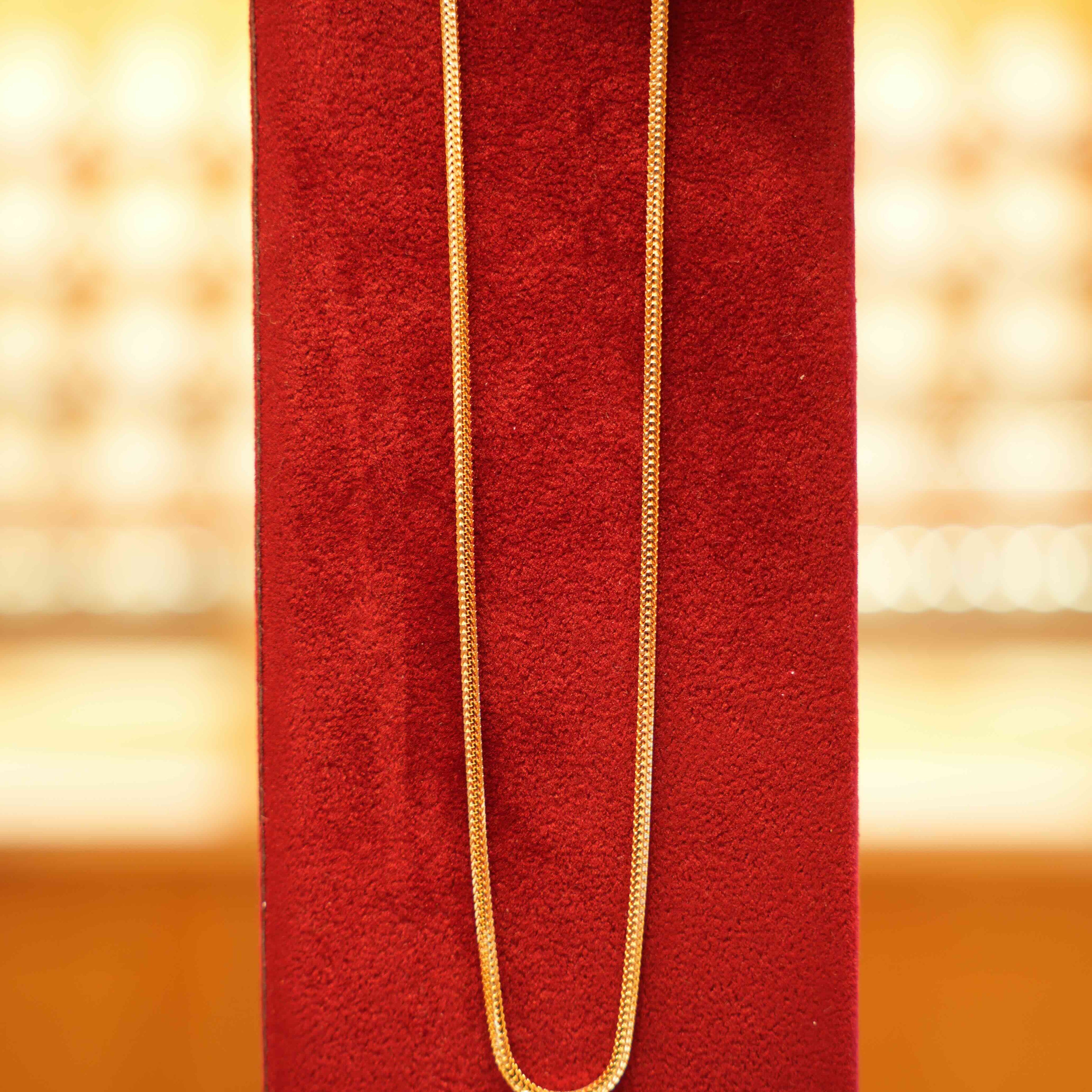 22K Gold Designer Men's Round Chain (22 Inches)